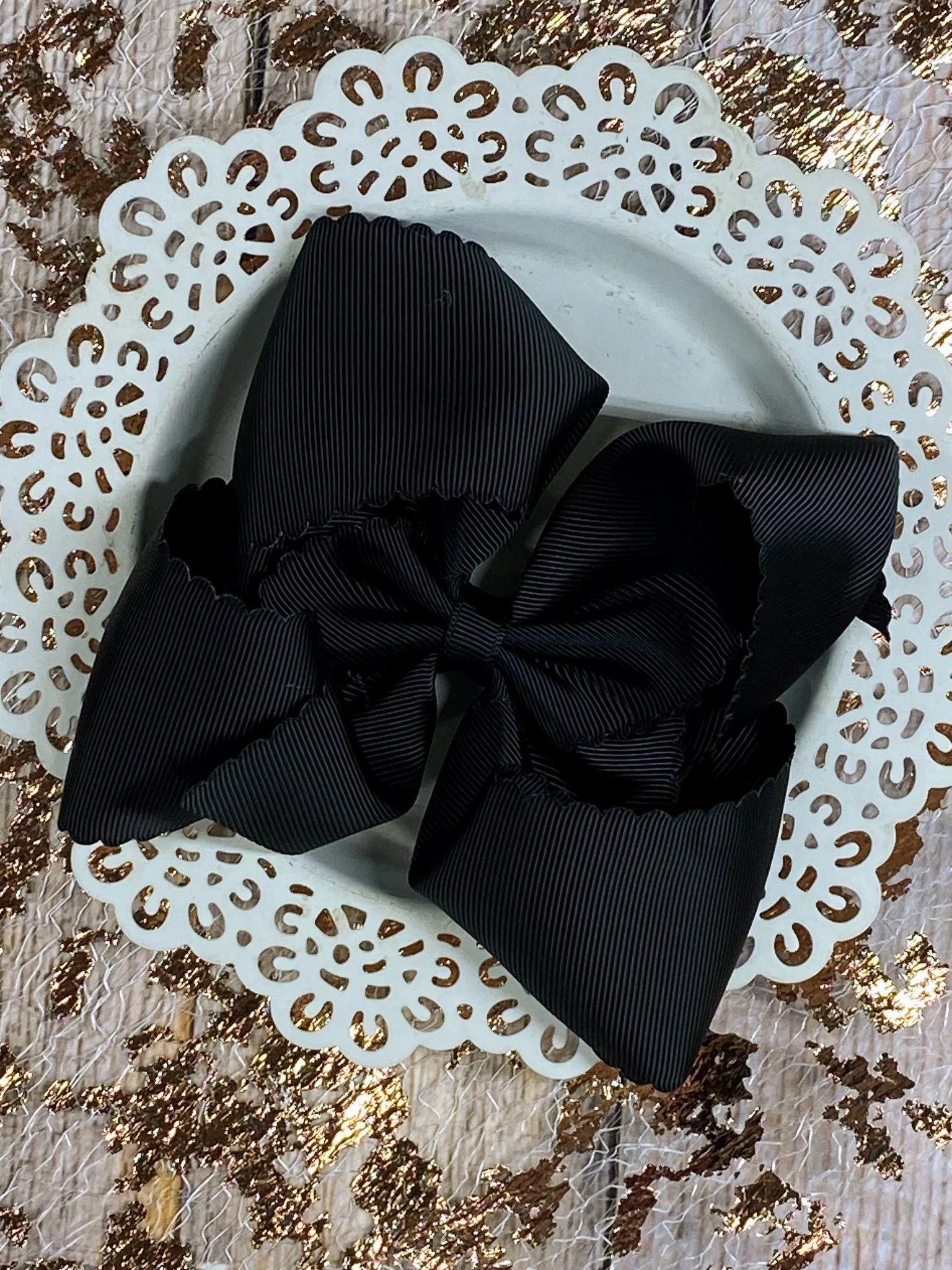 5.5" Oversize Scalloped Hair Bow | Clip or Headband - Image 15