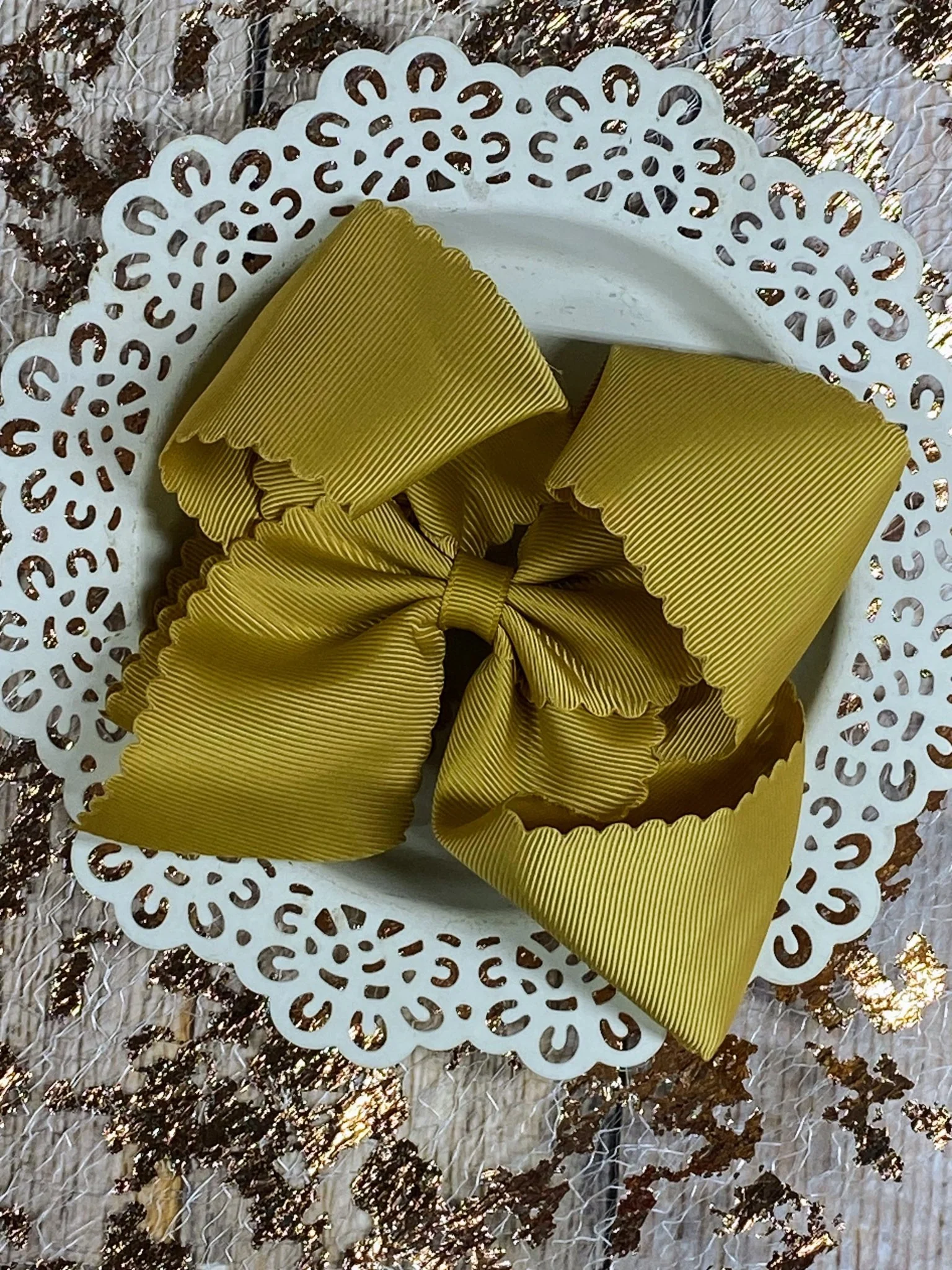 5.5" Oversize Scalloped Hair Bow | Clip or Headband - Image 19