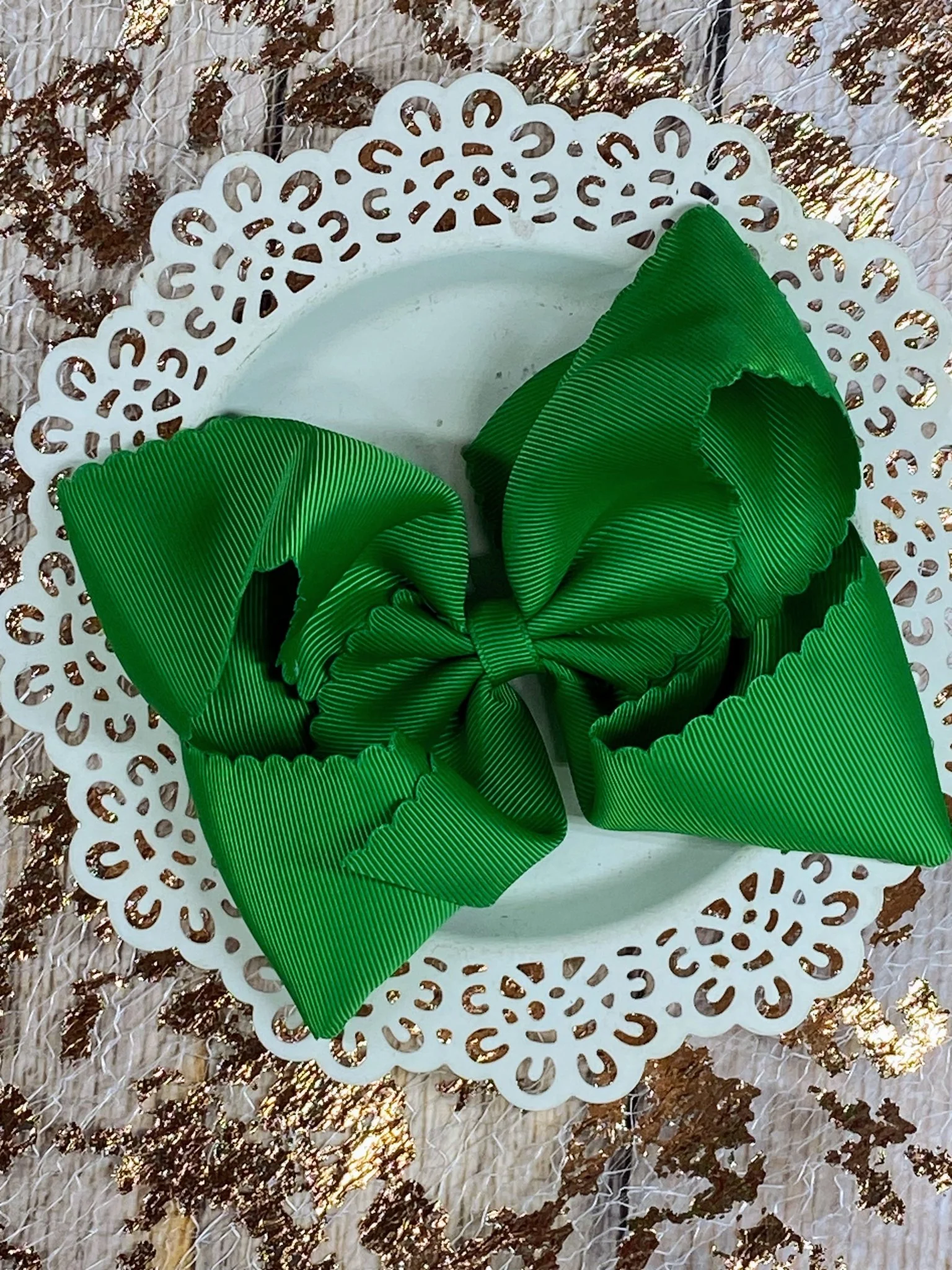 5.5" Oversize Scalloped Hair Bow | Clip or Headband - Image 20