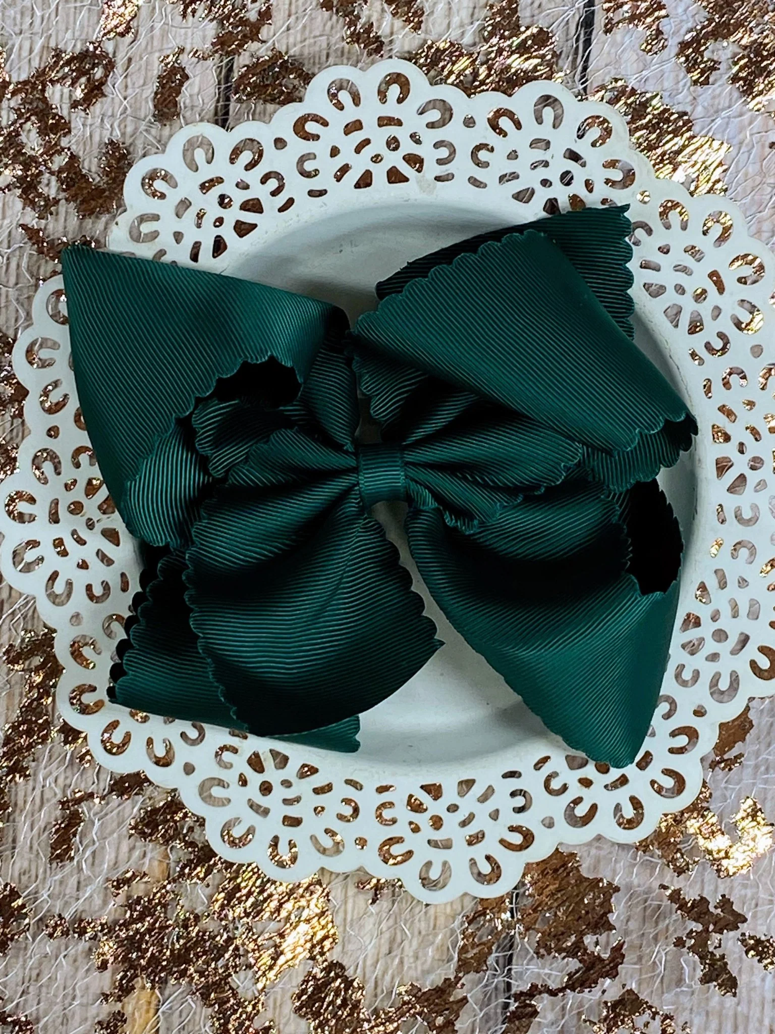 5.5" Oversize Scalloped Hair Bow | Clip or Headband - Image 22