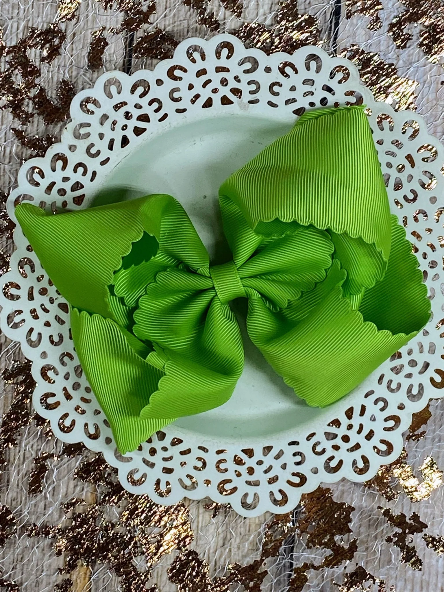 5.5" Oversize Scalloped Hair Bow | Clip or Headband - Image 24