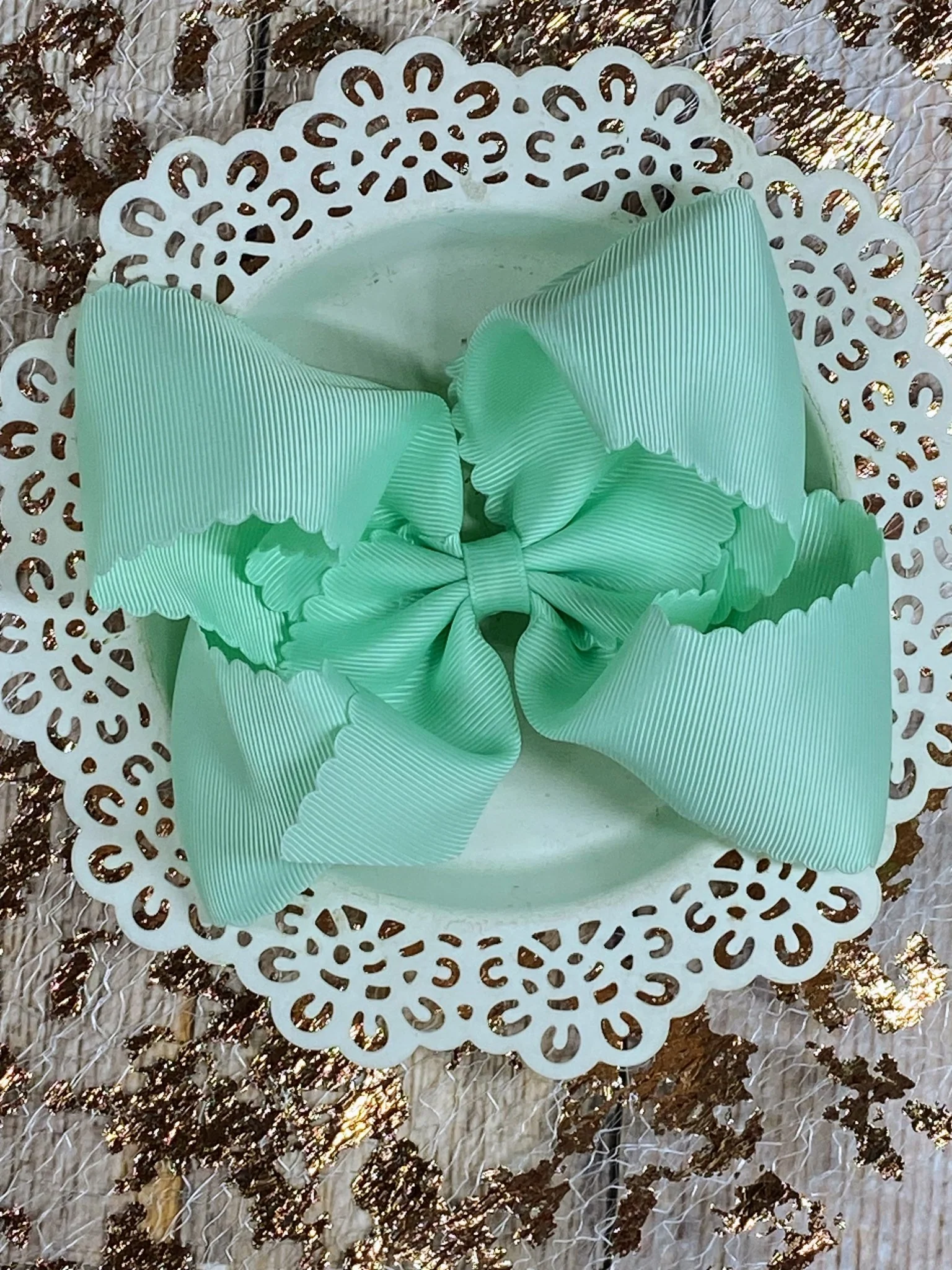 5.5" Oversize Scalloped Hair Bow | Clip or Headband - Image 26