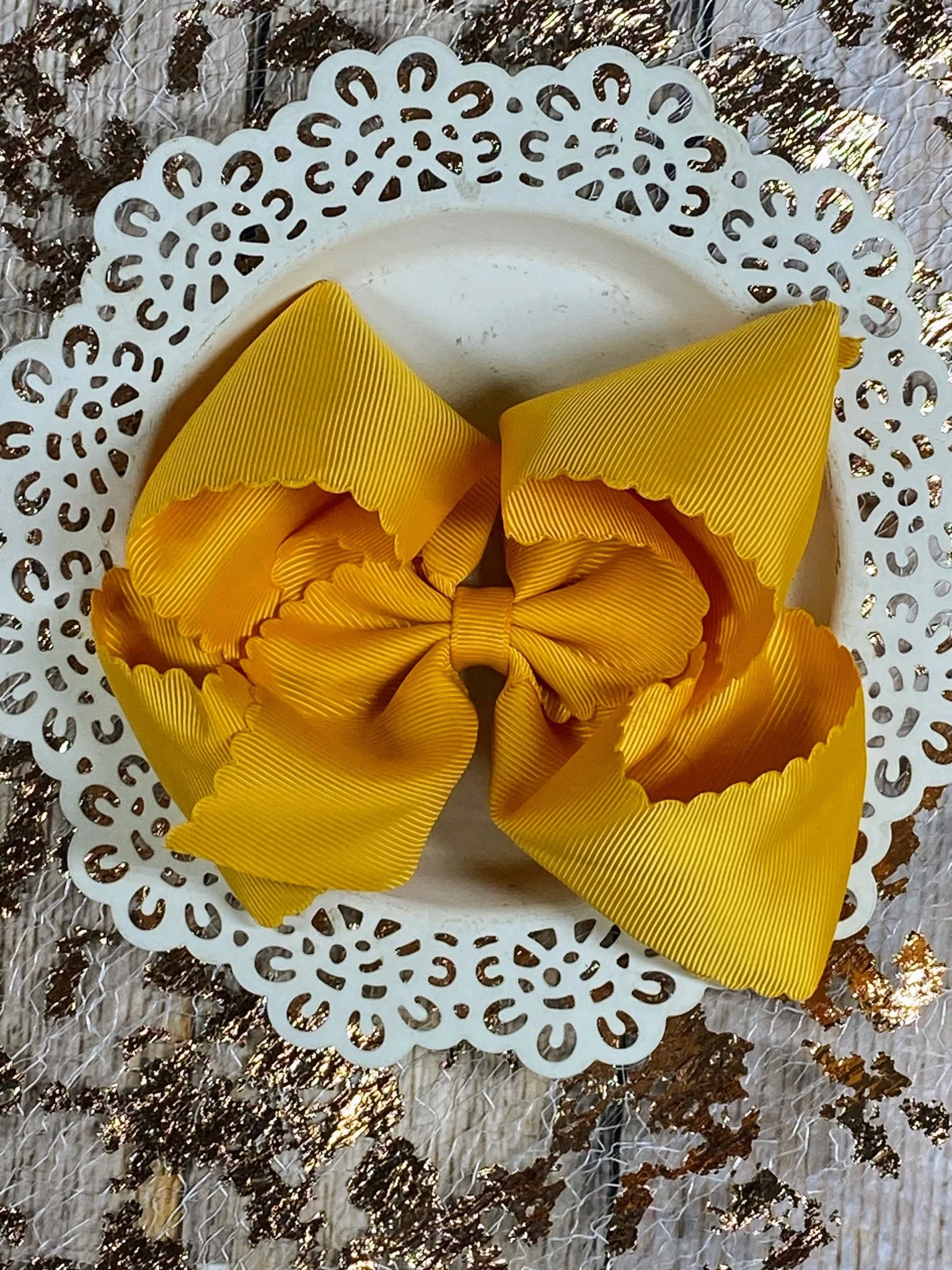 5.5" Oversize Scalloped Hair Bow | Clip or Headband - Image 27