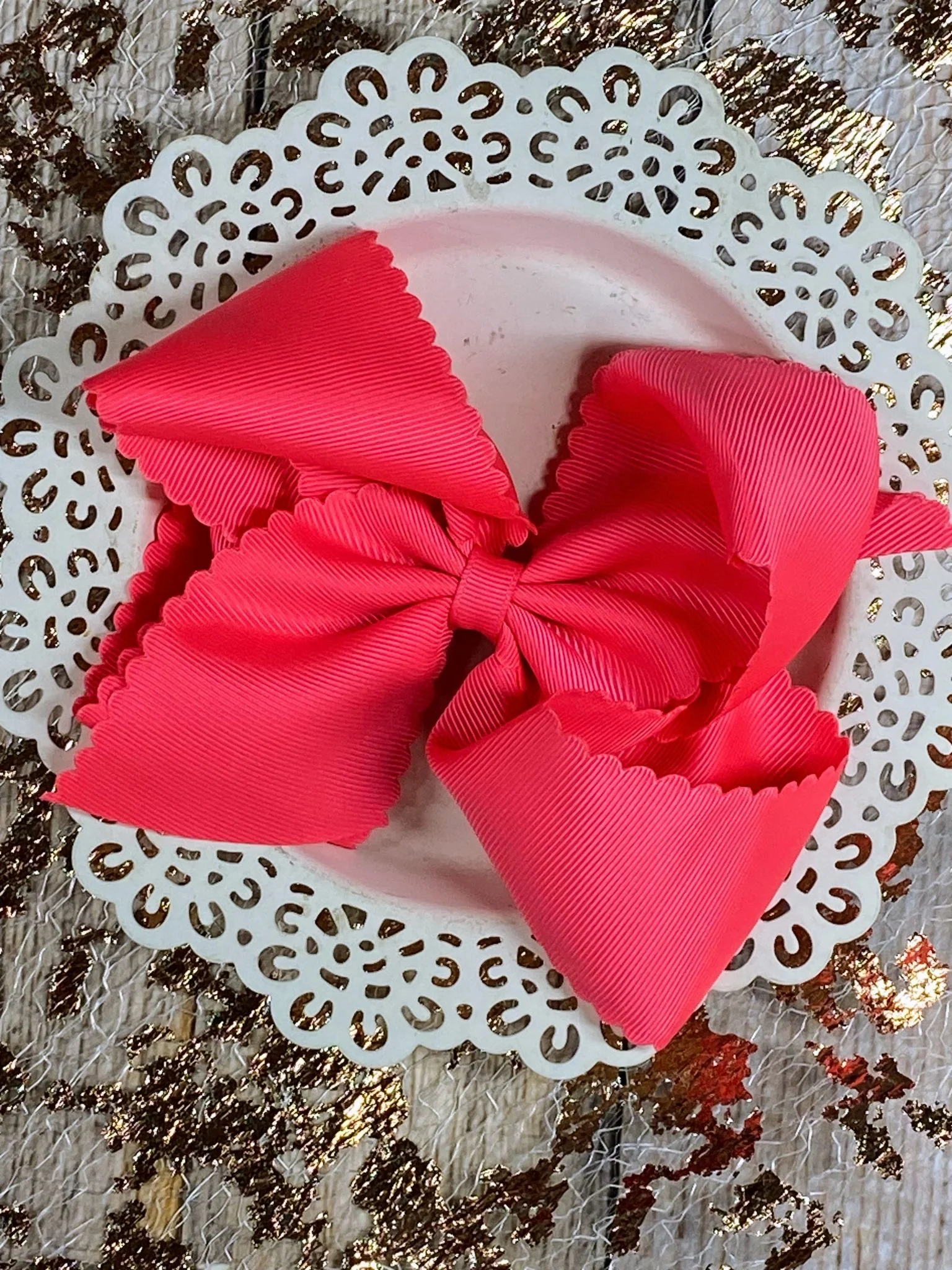 5.5" Oversize Scalloped Hair Bow | Clip or Headband - Image 28