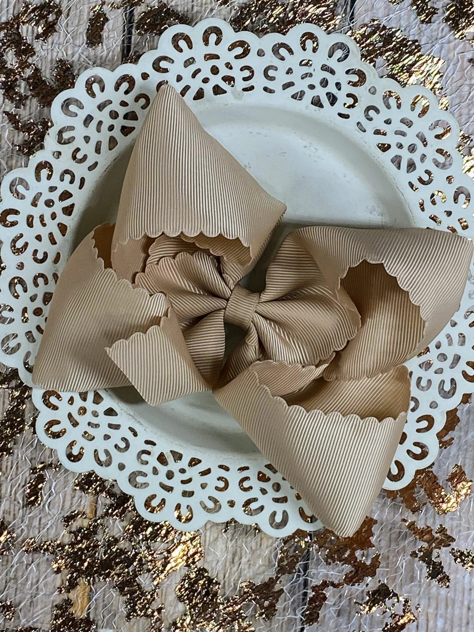 5.5" Oversize Scalloped Hair Bow | Clip or Headband - Image 29