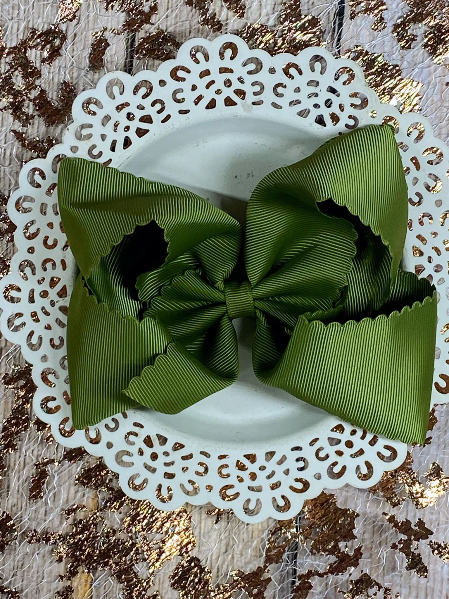 5.5" Oversize Scalloped Hair Bow | Clip or Headband - Image 30