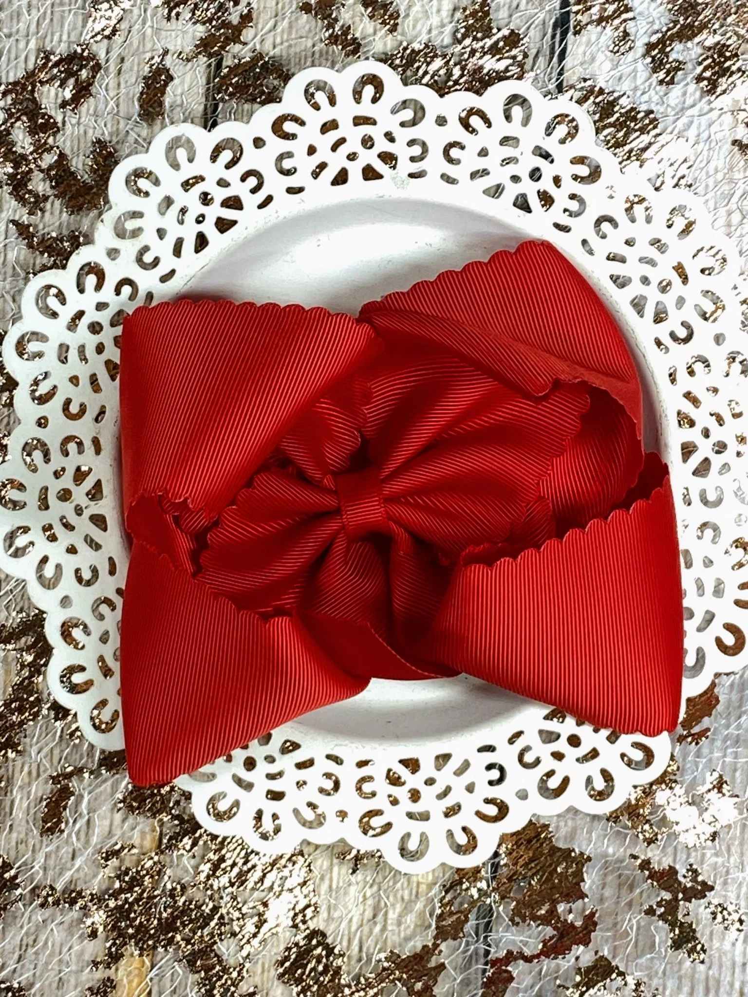 5.5" Oversize Scalloped Hair Bow | Clip or Headband - Image 33