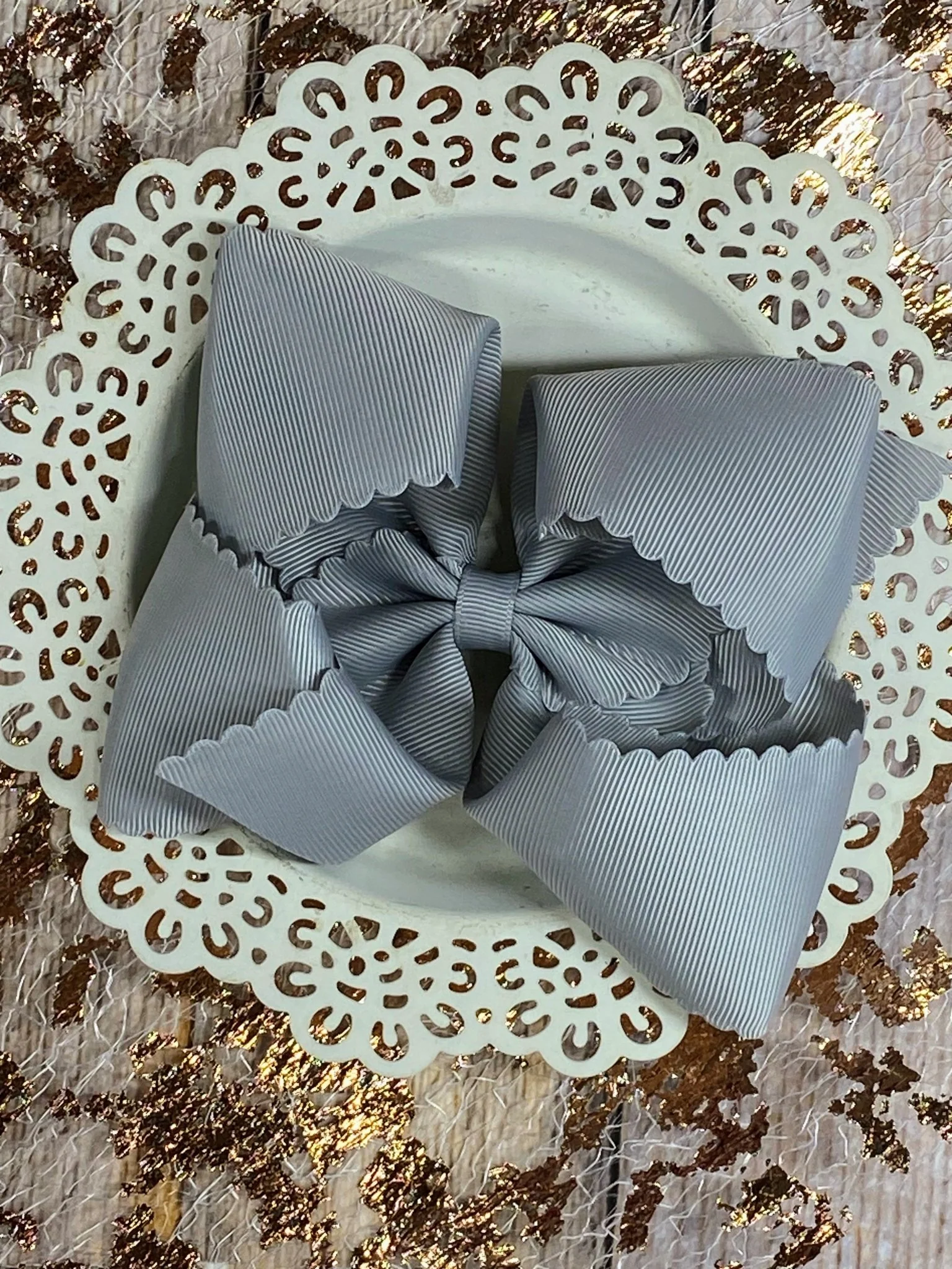 5.5" Oversize Scalloped Hair Bow | Clip or Headband - Image 34