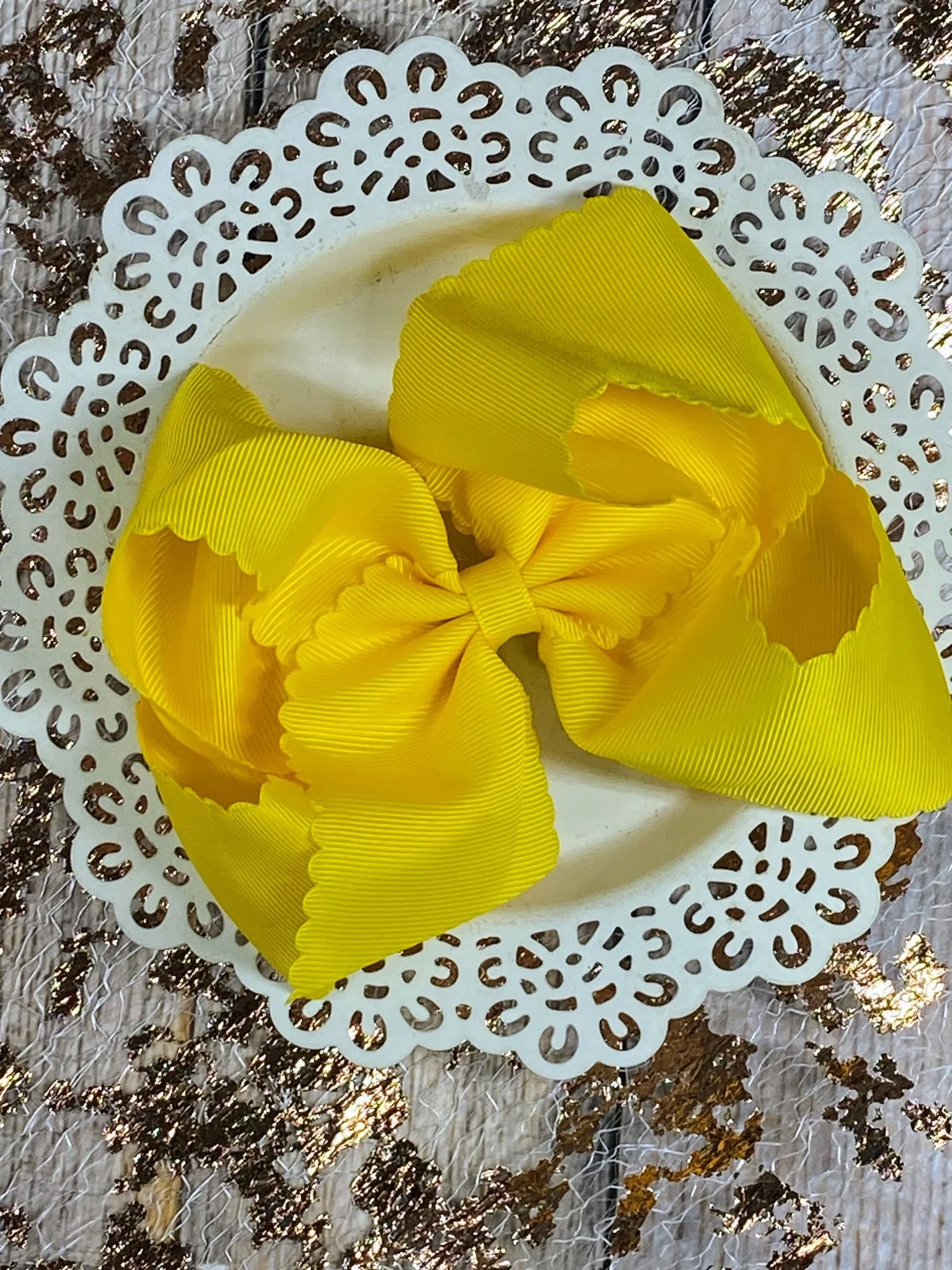 5.5" Oversize Scalloped Hair Bow | Clip or Headband - Image 37