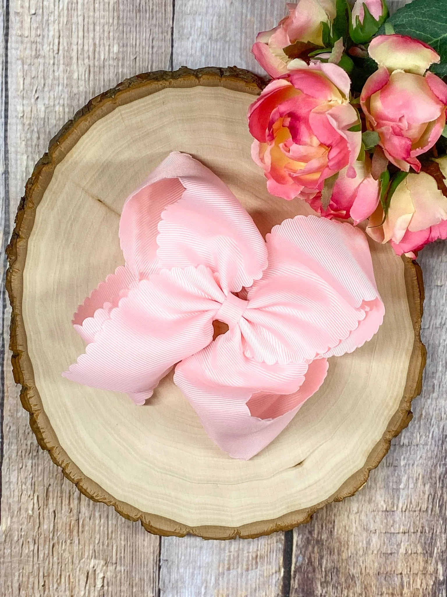5.5" Oversize Scalloped Hair Bow | Clip or Headband - Image 5