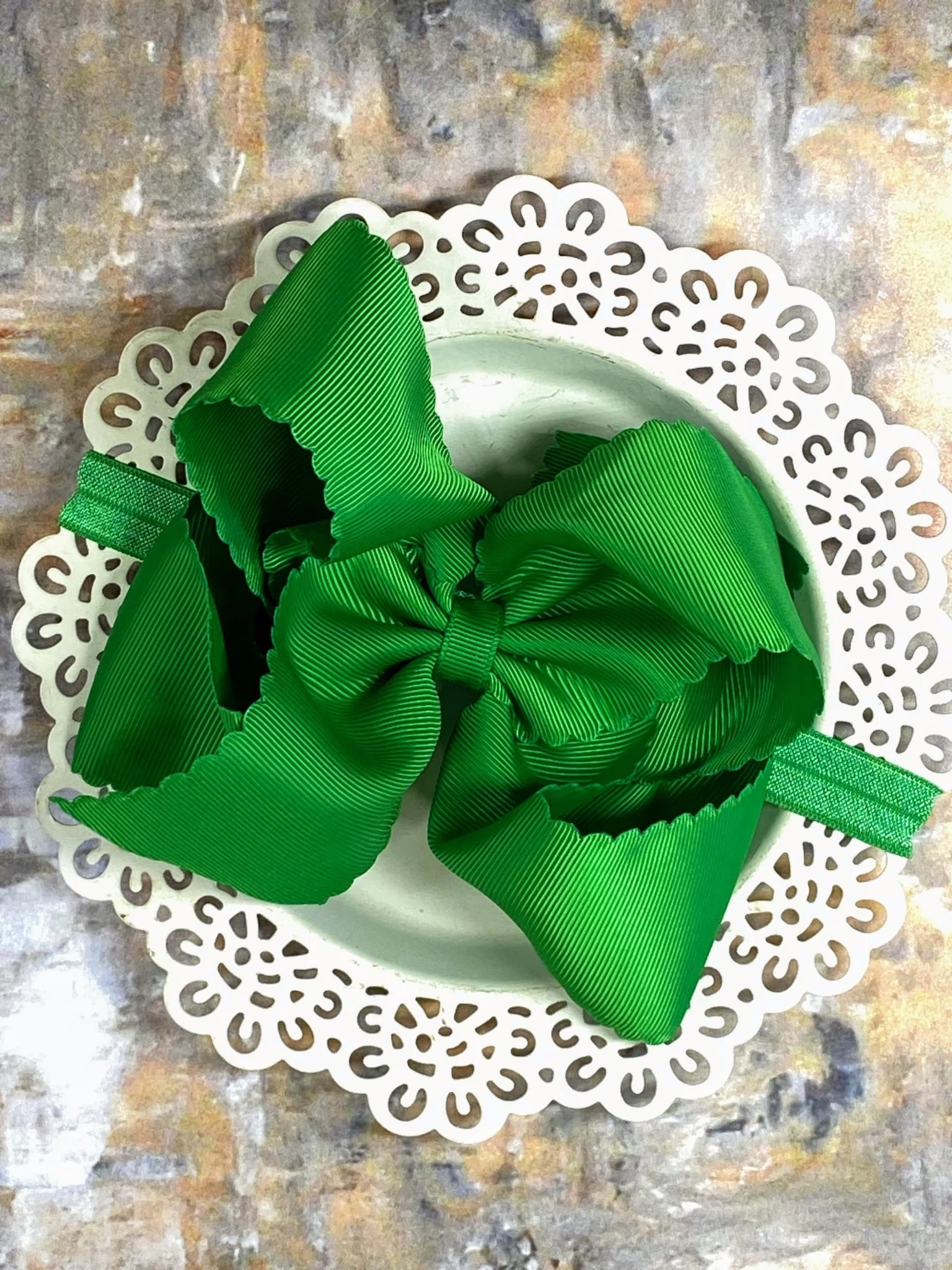 5.5" Oversize Scalloped Hair Bow | Clip or Headband - Image 57