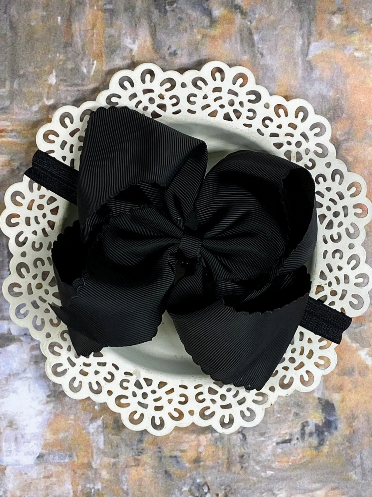 5.5" Oversize Scalloped Hair Bow | Clip or Headband - Image 58