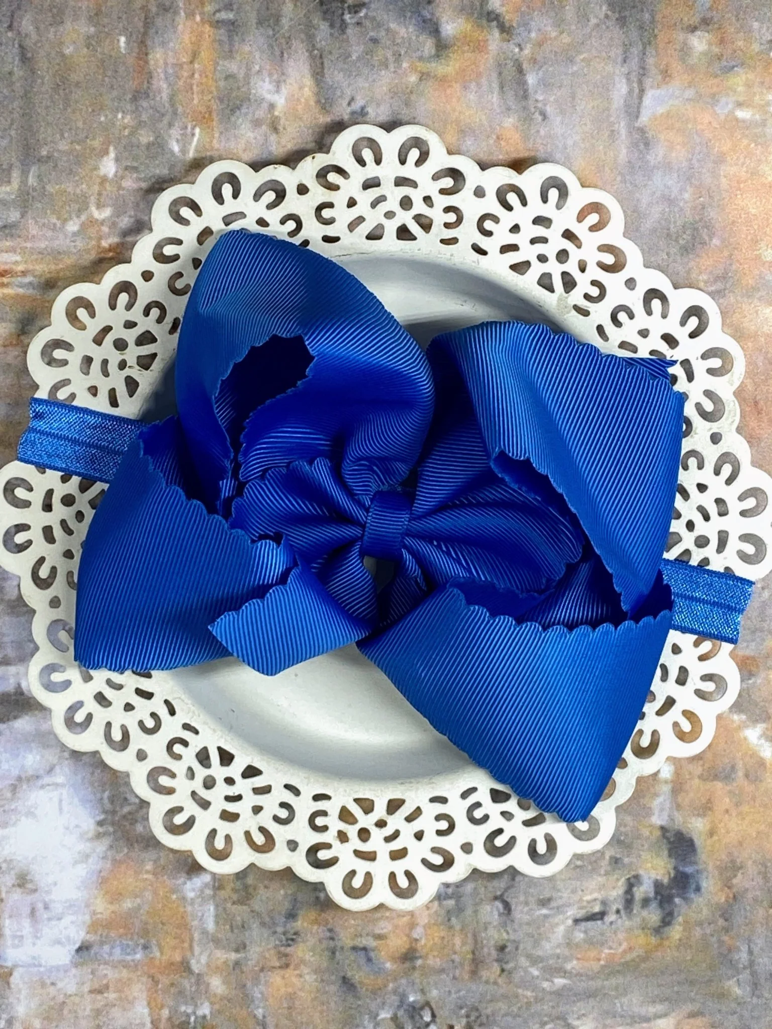 5.5" Oversize Scalloped Hair Bow | Clip or Headband - Image 59