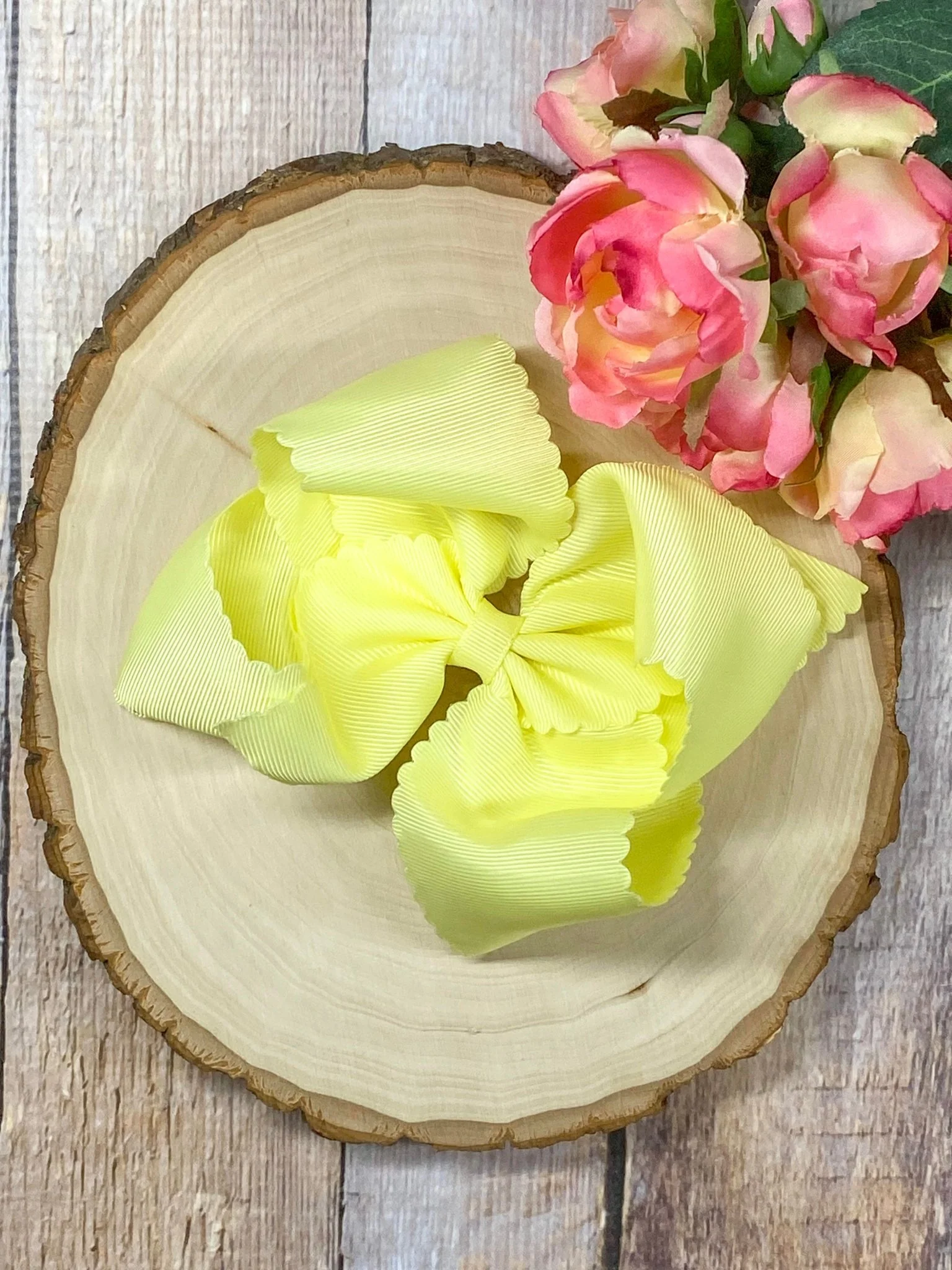 5.5" Oversize Scalloped Hair Bow | Clip or Headband - Image 6