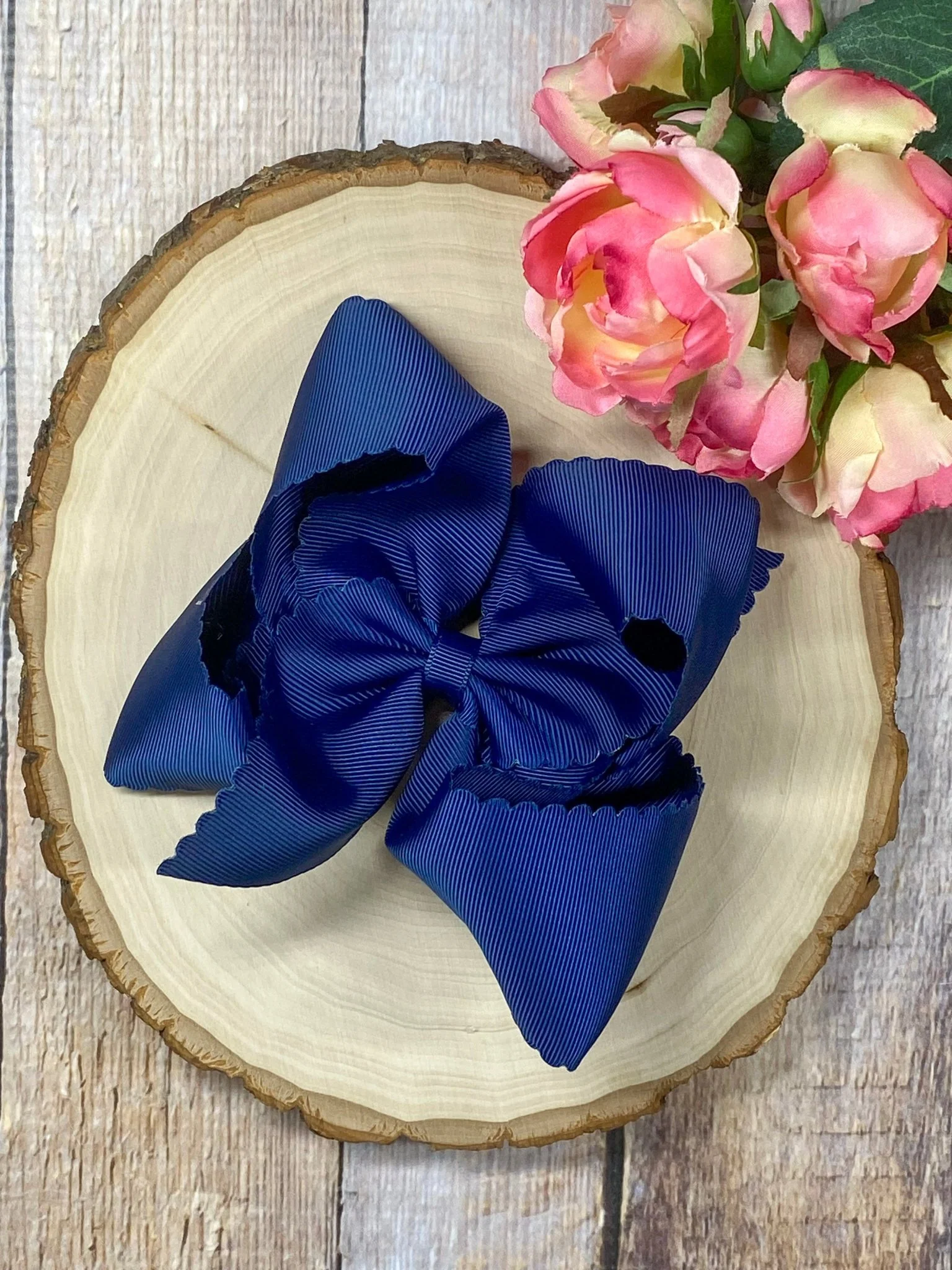 5.5" Oversize Scalloped Hair Bow | Clip or Headband - Image 7