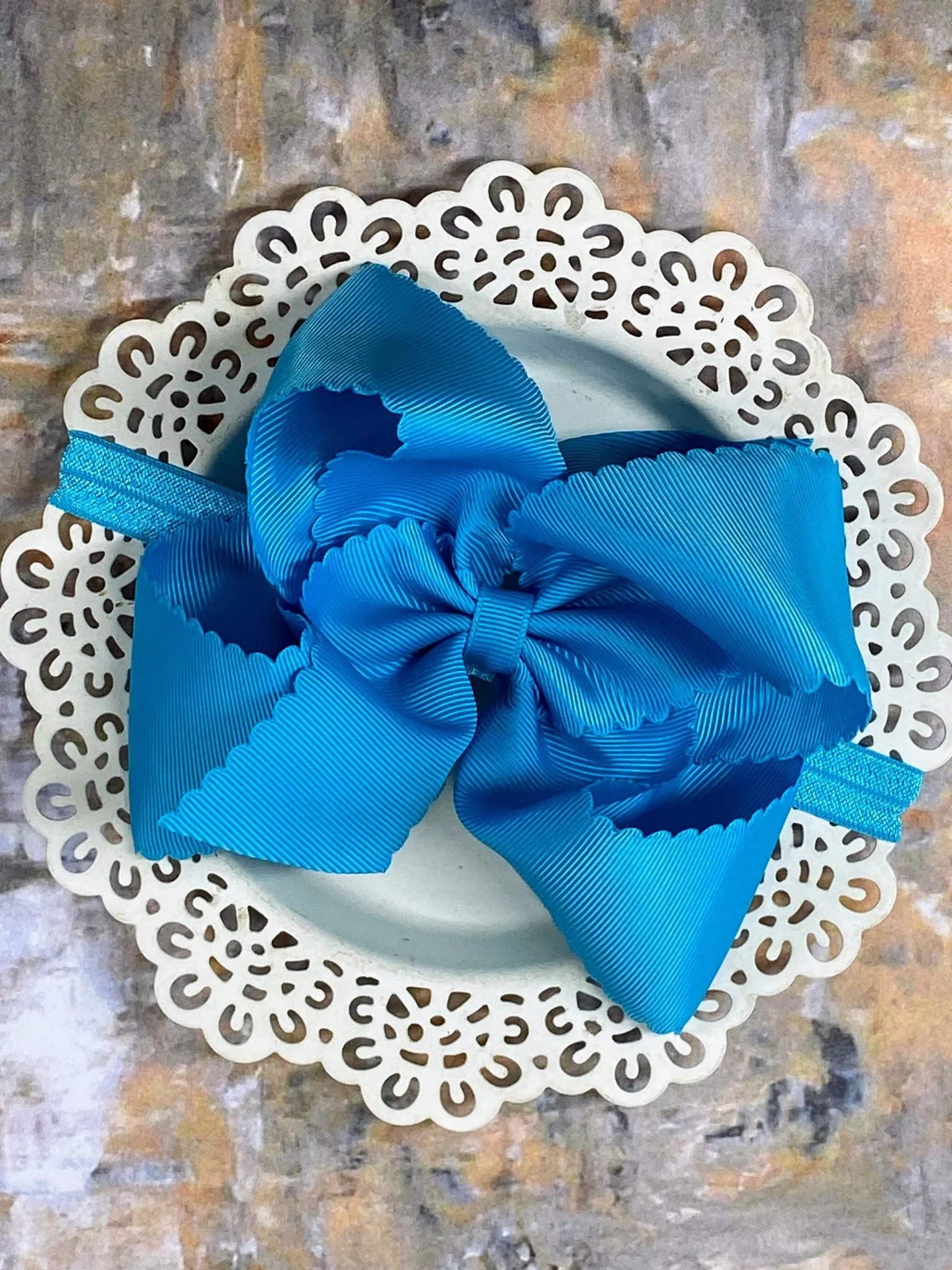 5.5" Oversize Scalloped Hair Bow | Clip or Headband - Image 72