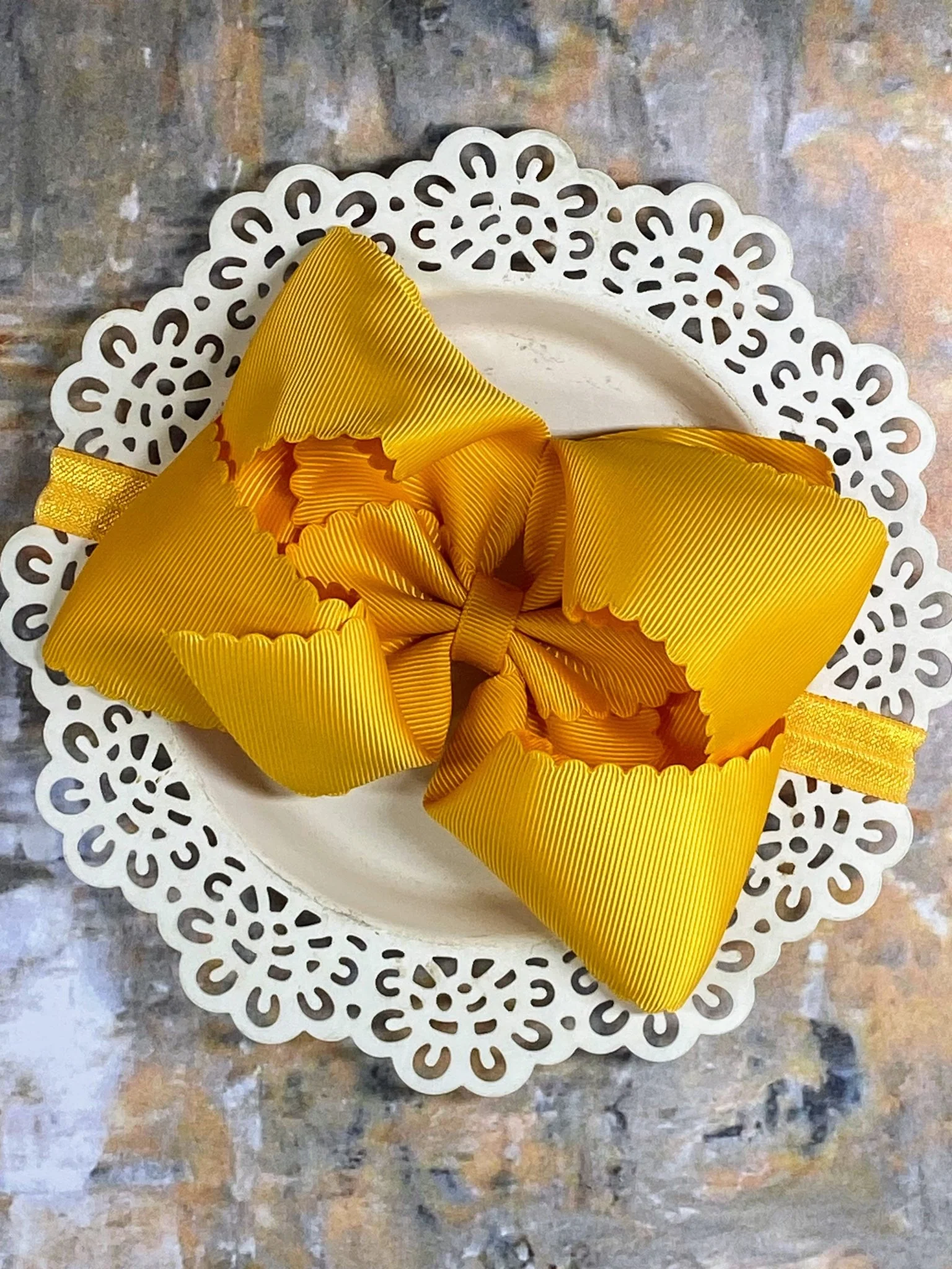 5.5" Oversize Scalloped Hair Bow | Clip or Headband - Image 75