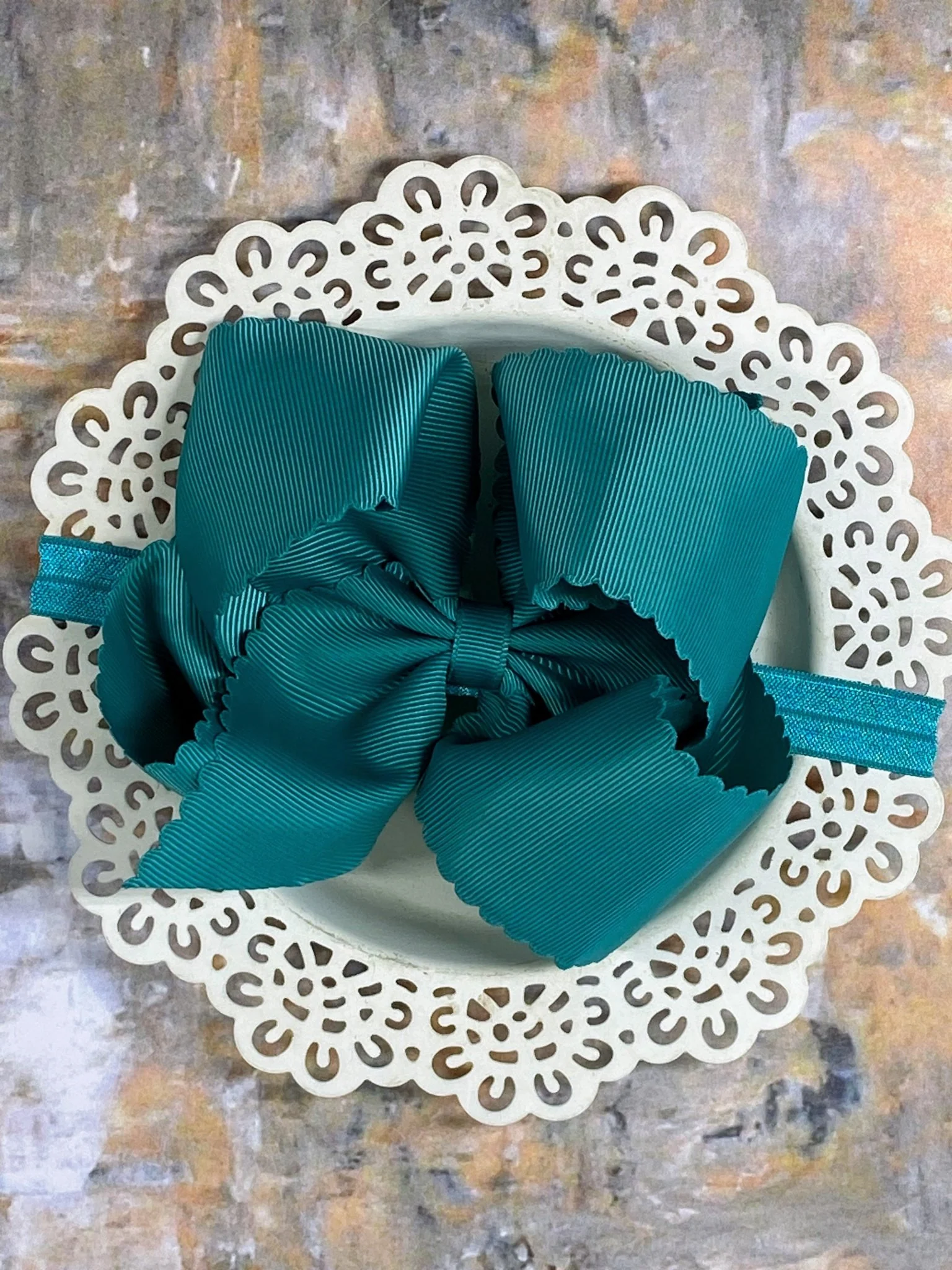 5.5" Oversize Scalloped Hair Bow | Clip or Headband - Image 78