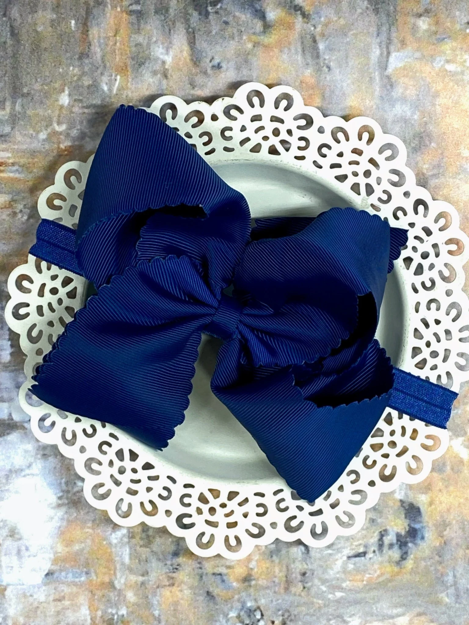 5.5" Oversize Scalloped Hair Bow | Clip or Headband - Image 79
