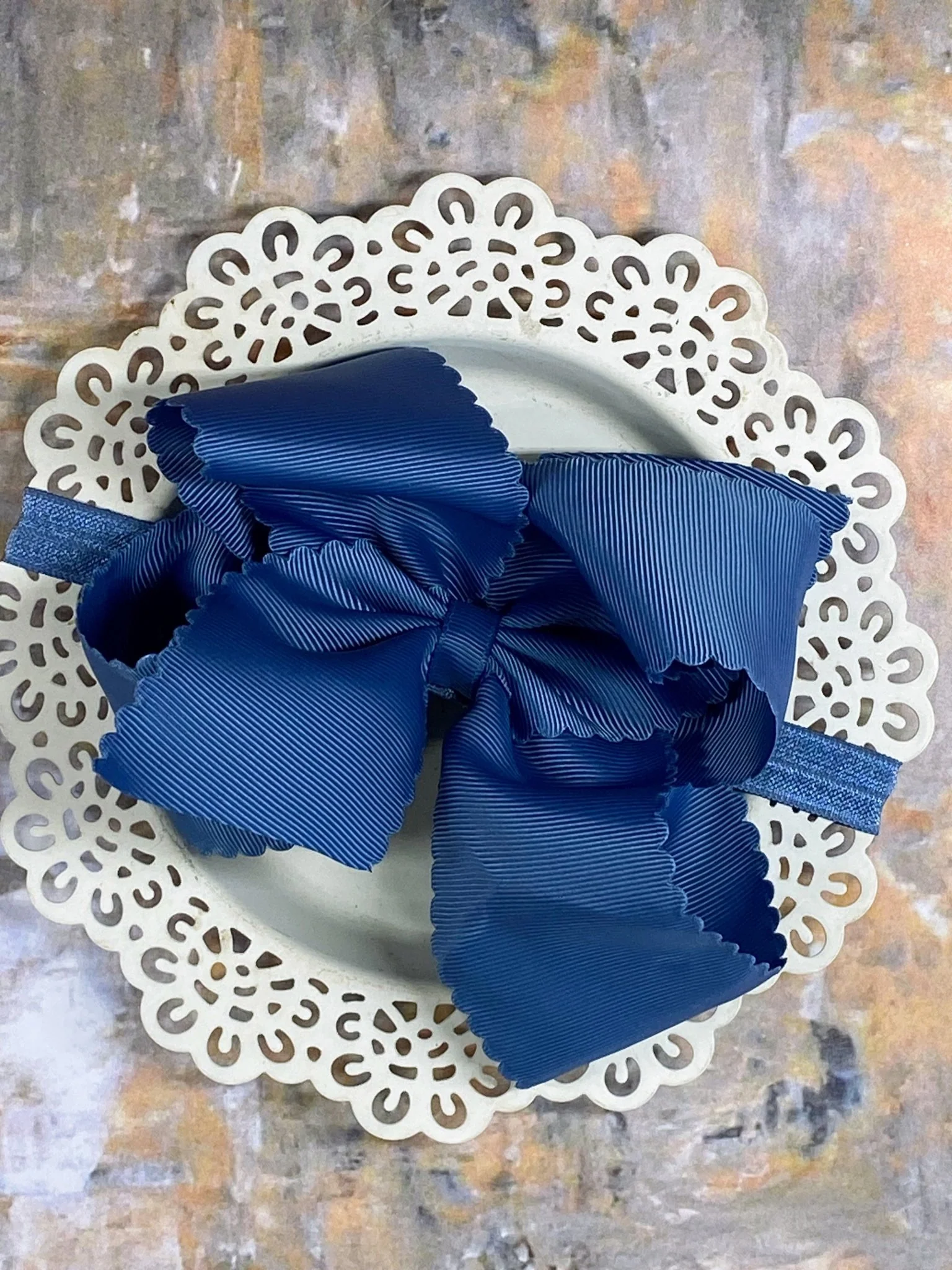 5.5" Oversize Scalloped Hair Bow | Clip or Headband - Image 81