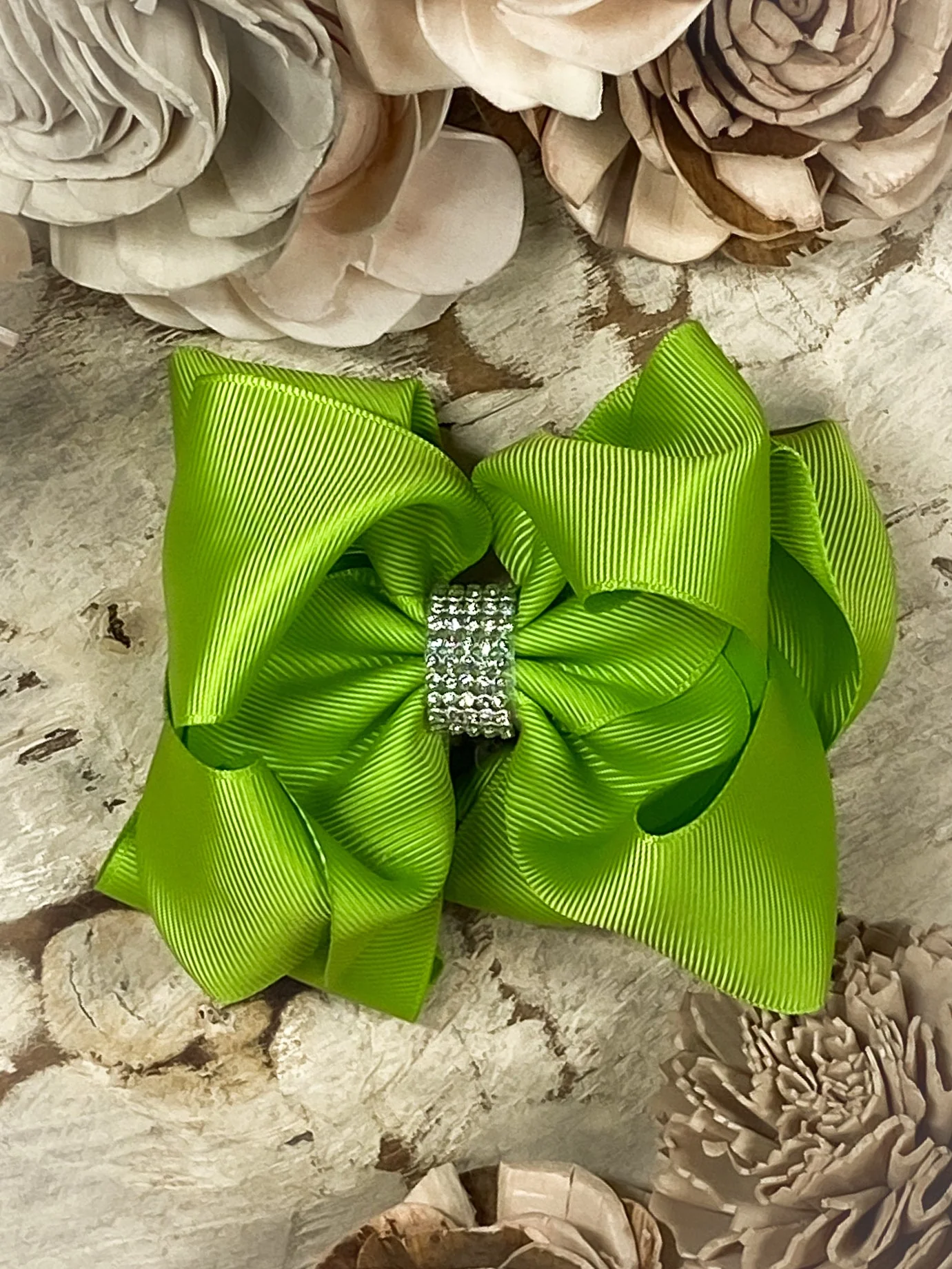 4.5" Classic Size Rhinestone Center Hair Bows | Alligator Clip - Image 36