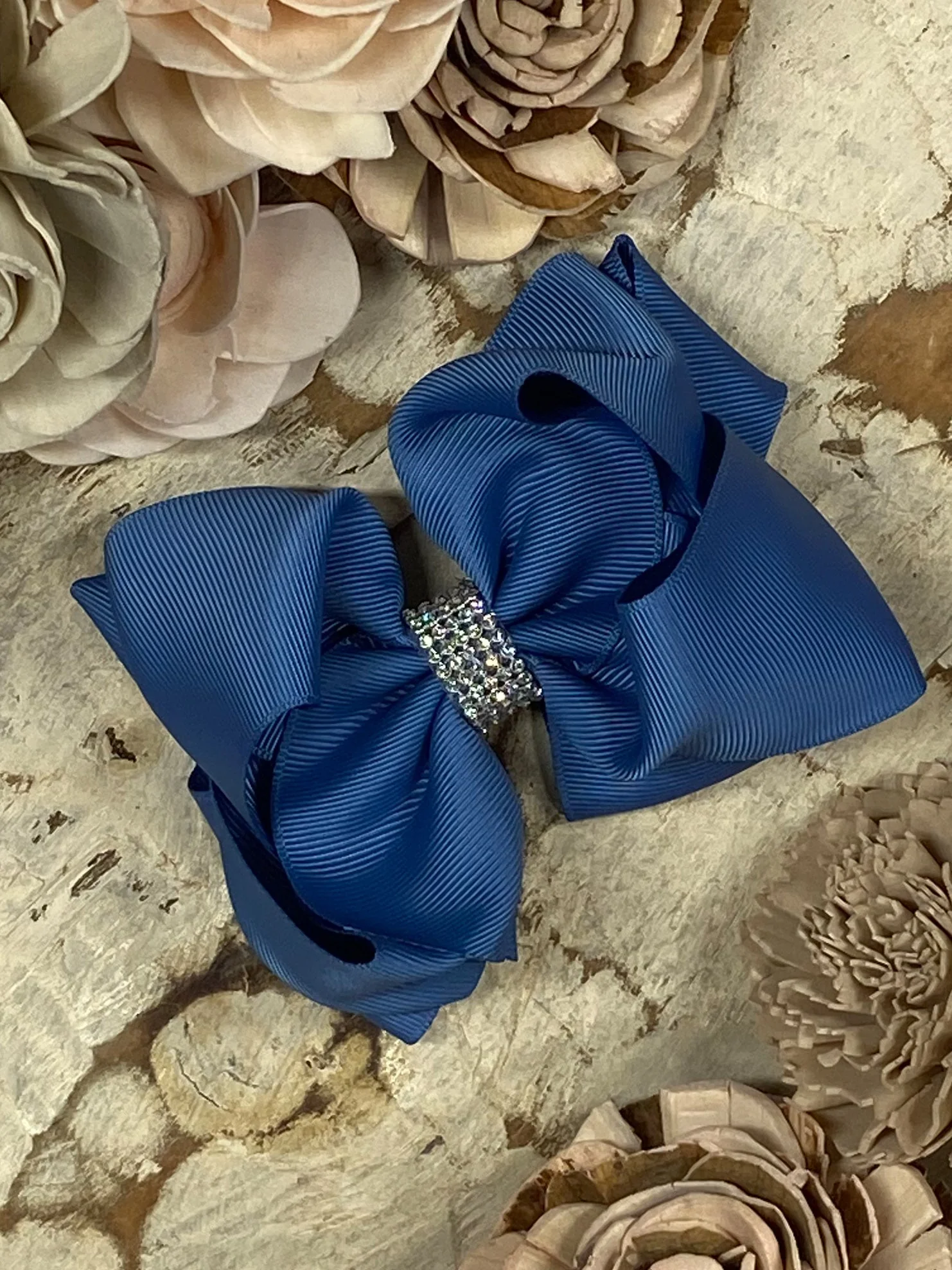 4.5" Classic Size Rhinestone Center Hair Bows | Alligator Clip - Image 39