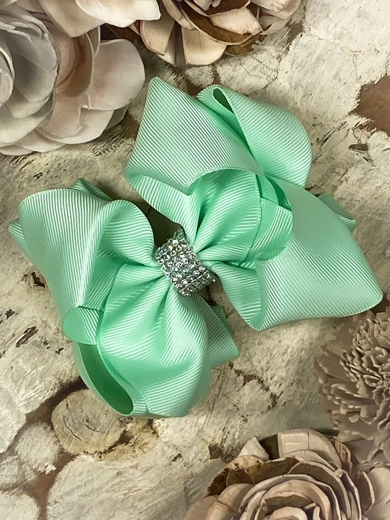 4.5" Classic Size Rhinestone Center Hair Bows | Alligator Clip - Image 40