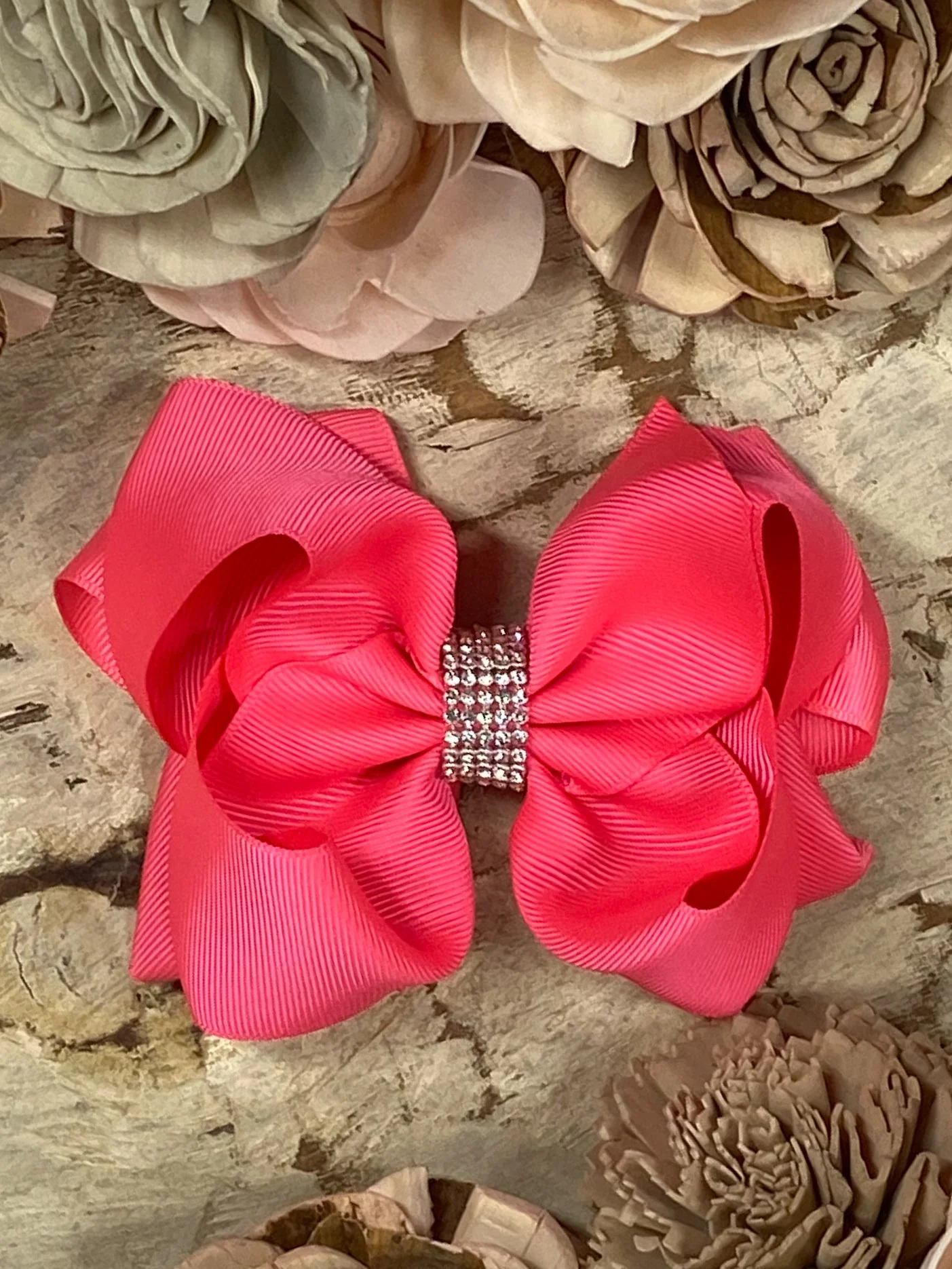4.5" Classic Size Rhinestone Center Hair Bows | Alligator Clip - Image 41