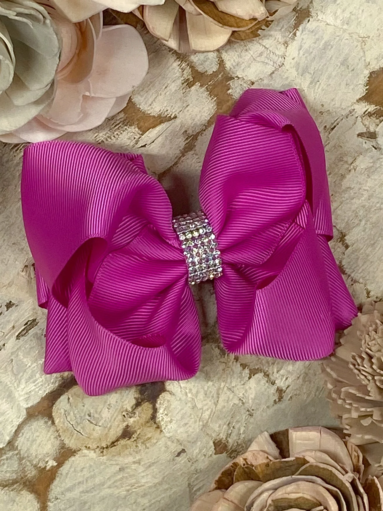 4.5" Classic Size Rhinestone Center Hair Bows | Alligator Clip - Image 42
