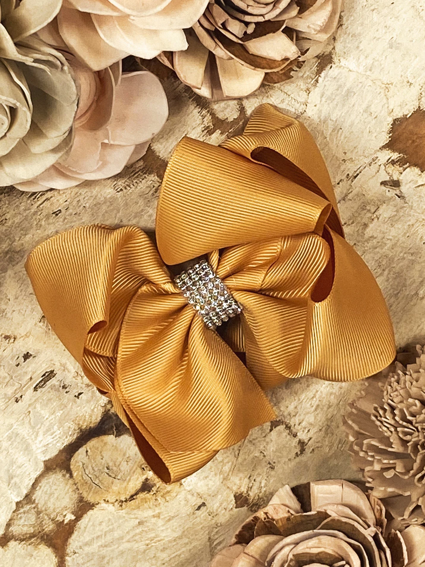 4.5" Classic Size Rhinestone Center Hair Bows | Alligator Clip - Image 43