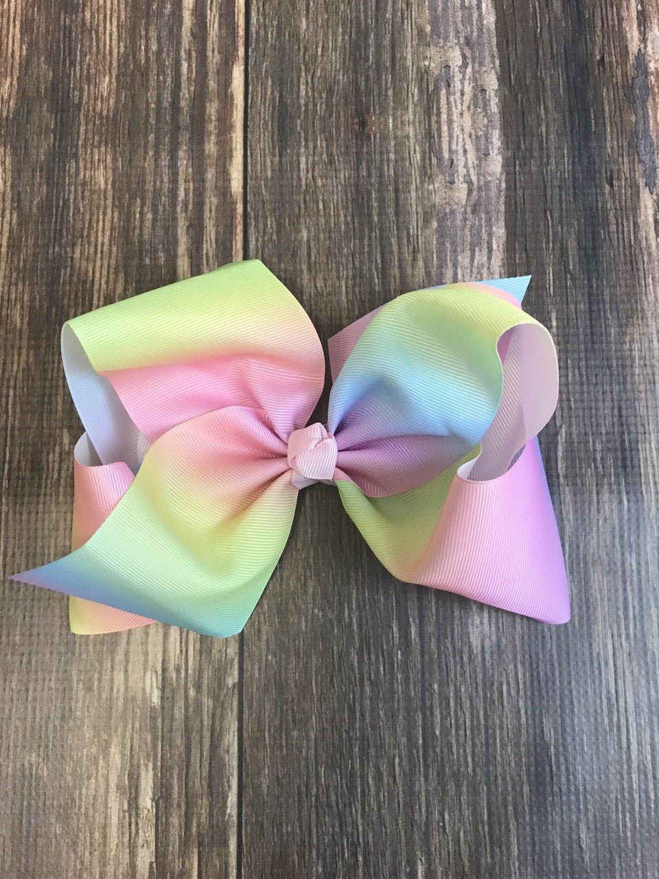 Rainbow Print Texas Size Hair Bows - Image 3