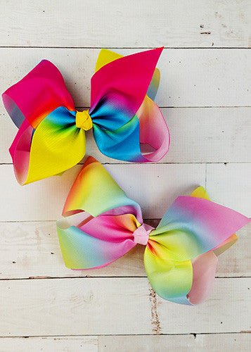 Rainbow Print Texas Size Hair Bows - Image 4