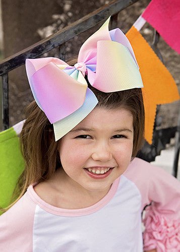 Rainbow Print Texas Size Hair Bows - Image 6