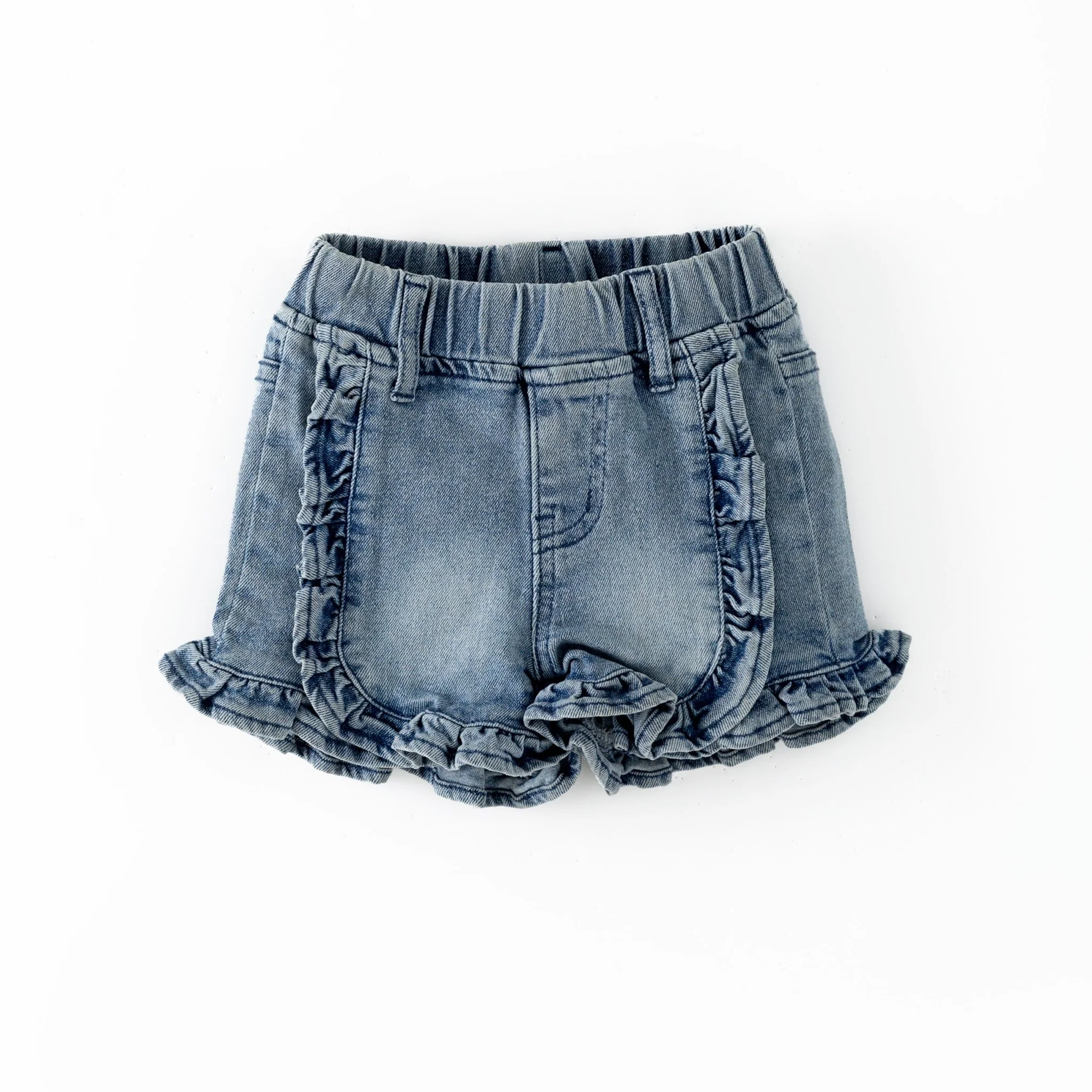 Ruffled Denim Shorts - Image 2