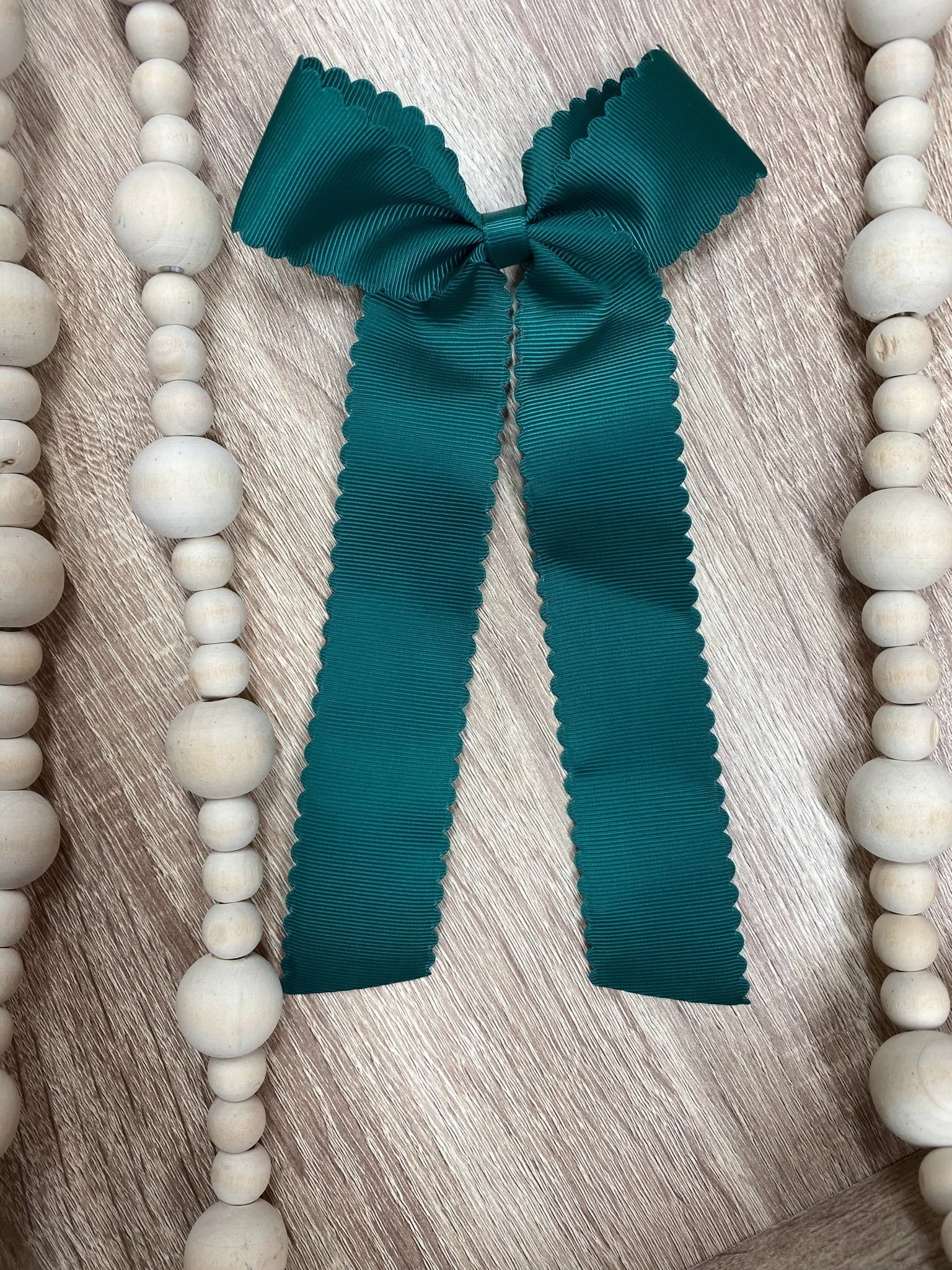 Scalloped Long Tail Bow with Alligator Clip - Image 11