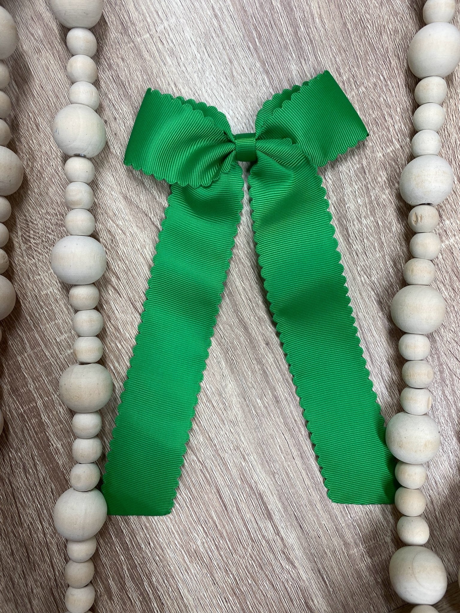 Scalloped Long Tail Bow with Alligator Clip - Image 12