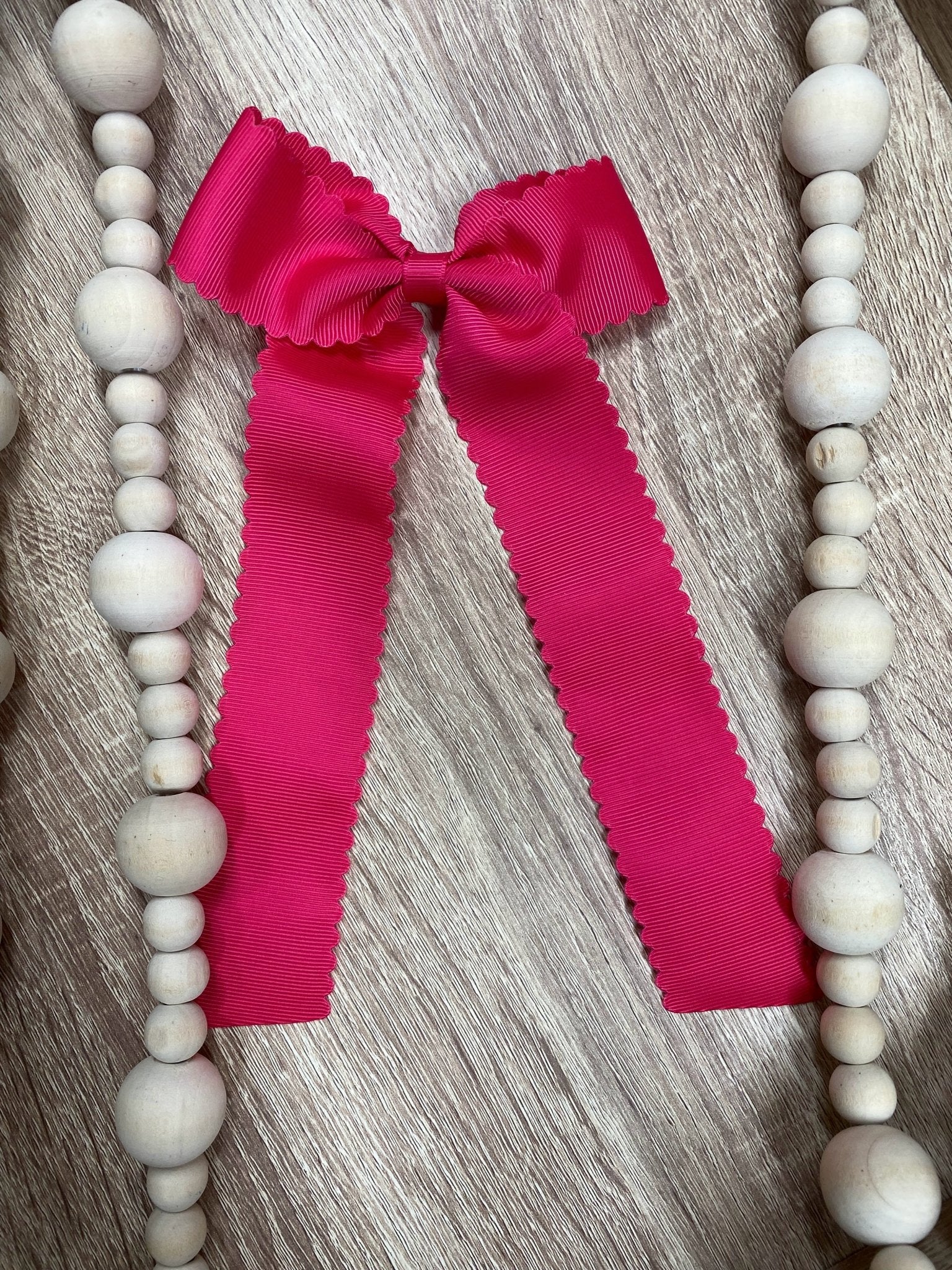 Scalloped Long Tail Bow with Alligator Clip - Image 13