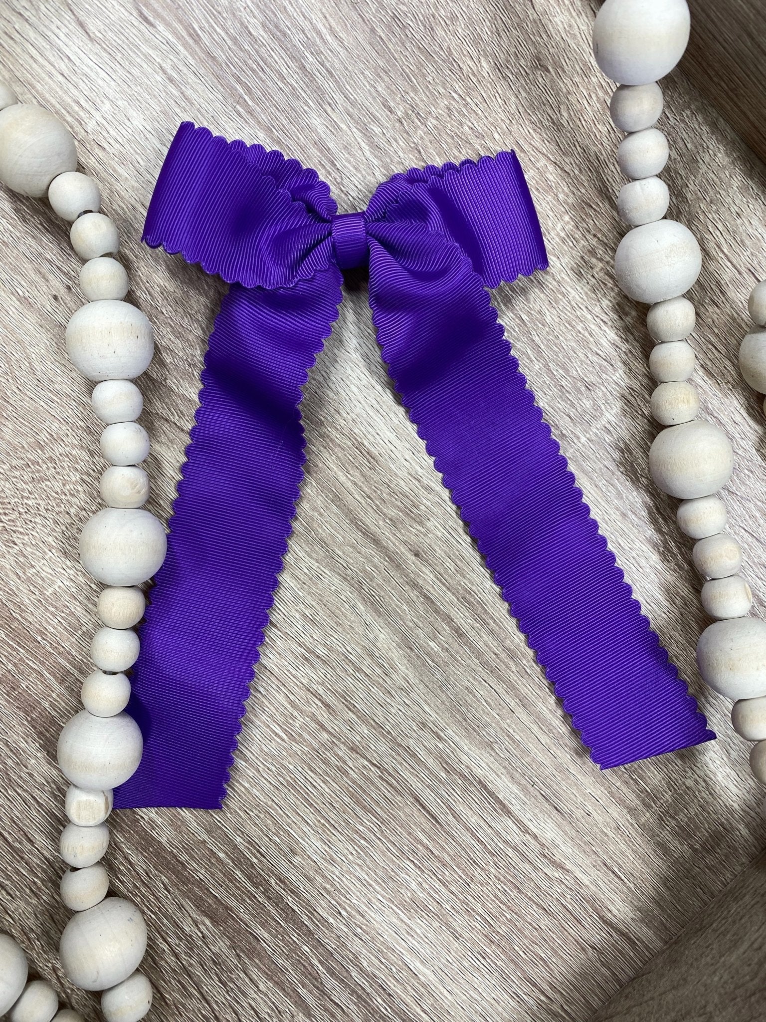 Scalloped Long Tail Bow with Alligator Clip - Image 16