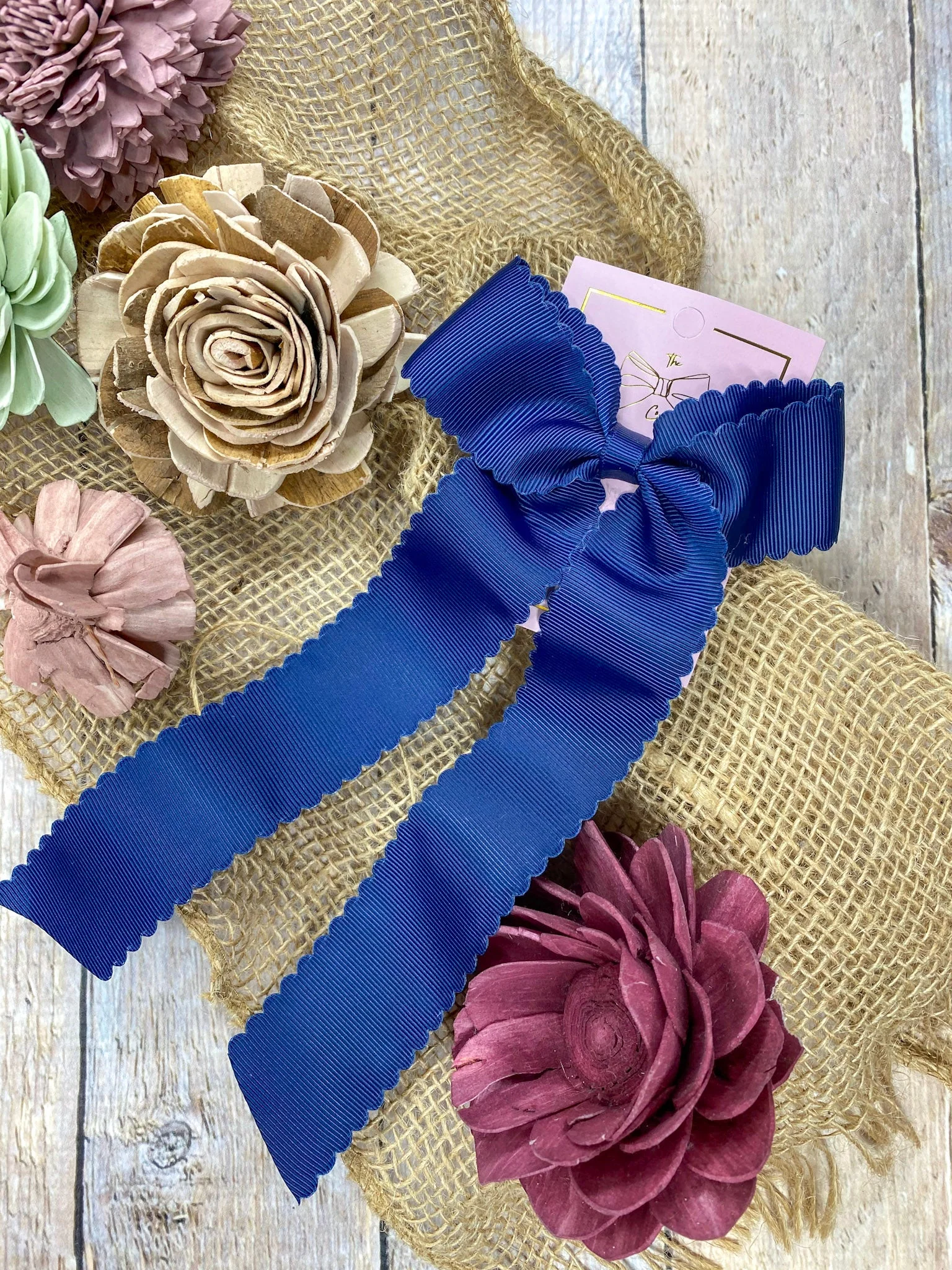 Scalloped Long Tail Bow with Alligator Clip - Image 17