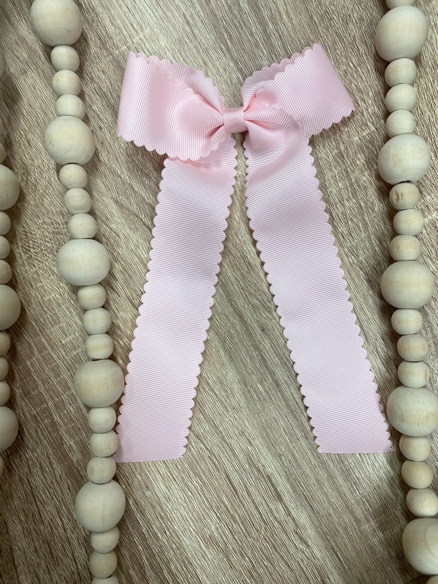 Scalloped Long Tail Bow with Alligator Clip - Image 4