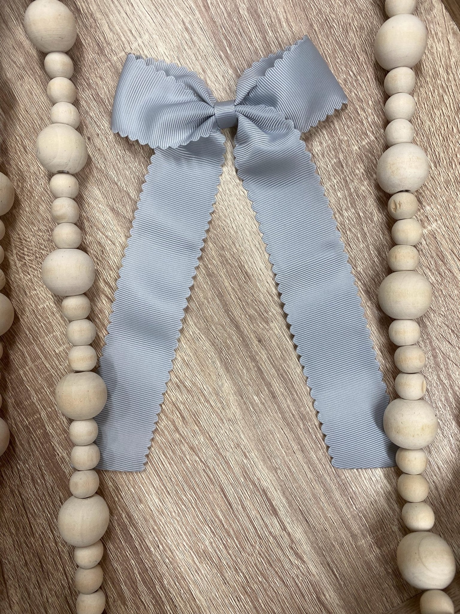 Scalloped Long Tail Bow with Alligator Clip - Image 7