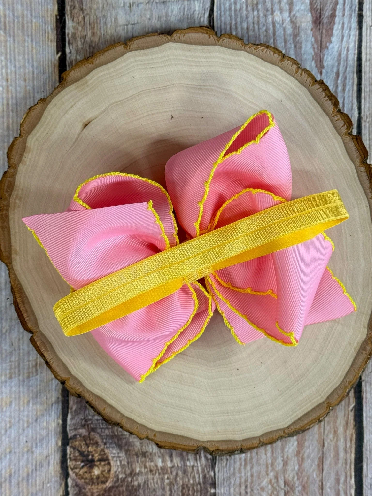 School Bus Embroidered Moonstitch Hair Bow | Clip or Headband - Image 5