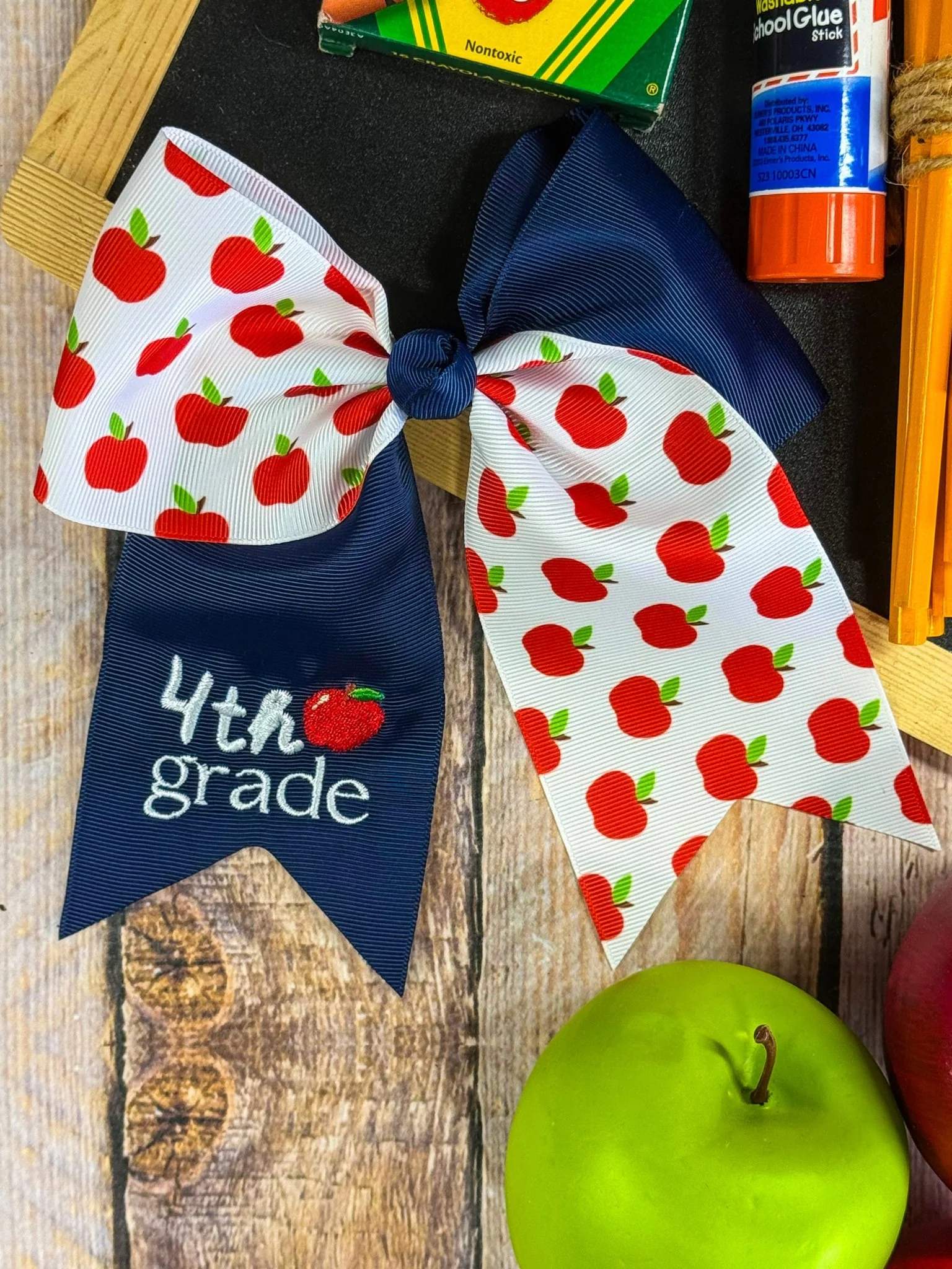 School Grade Embroidered Cheer Bow - Image 10