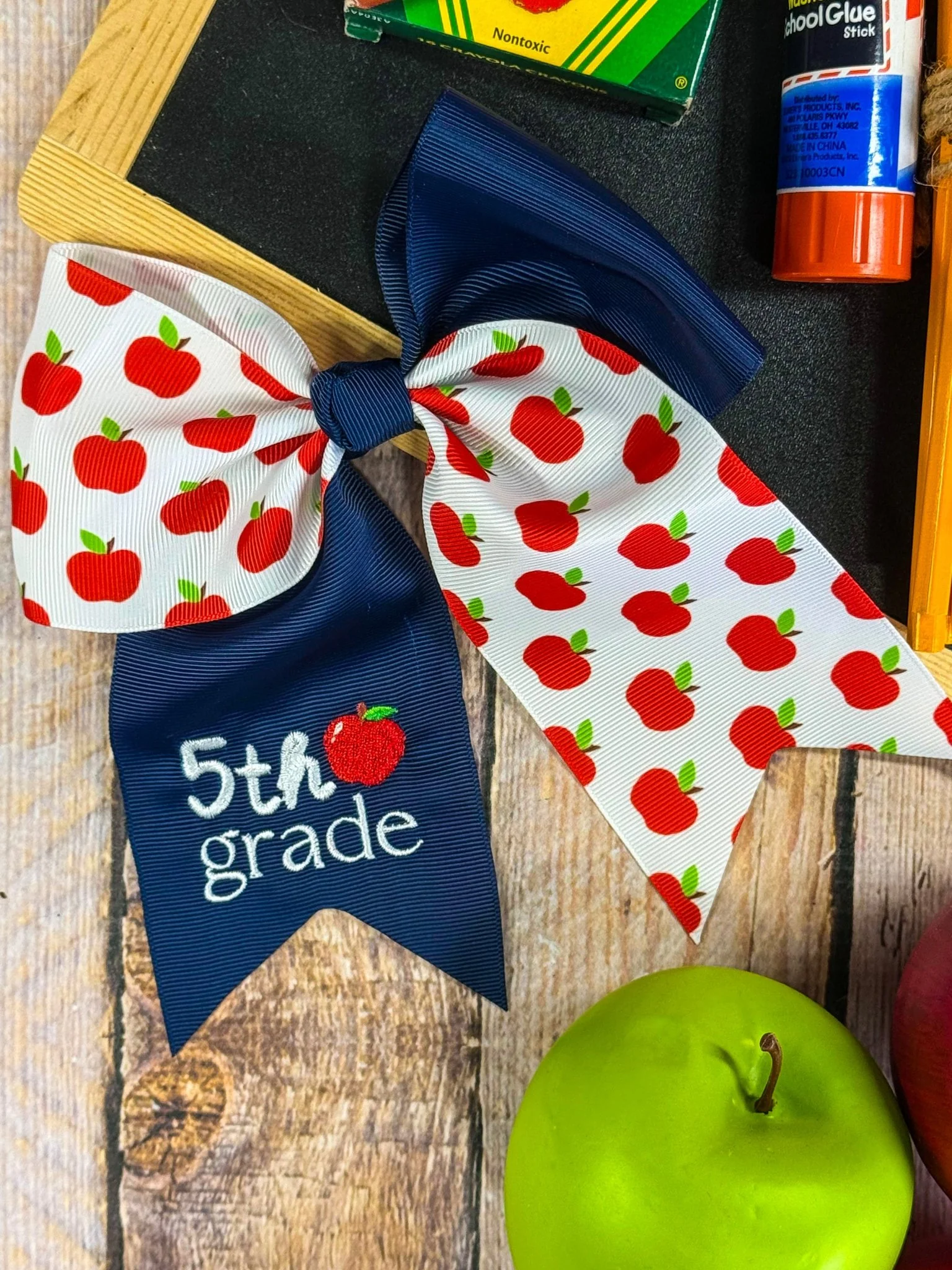 School Grade Embroidered Cheer Bow - Image 11