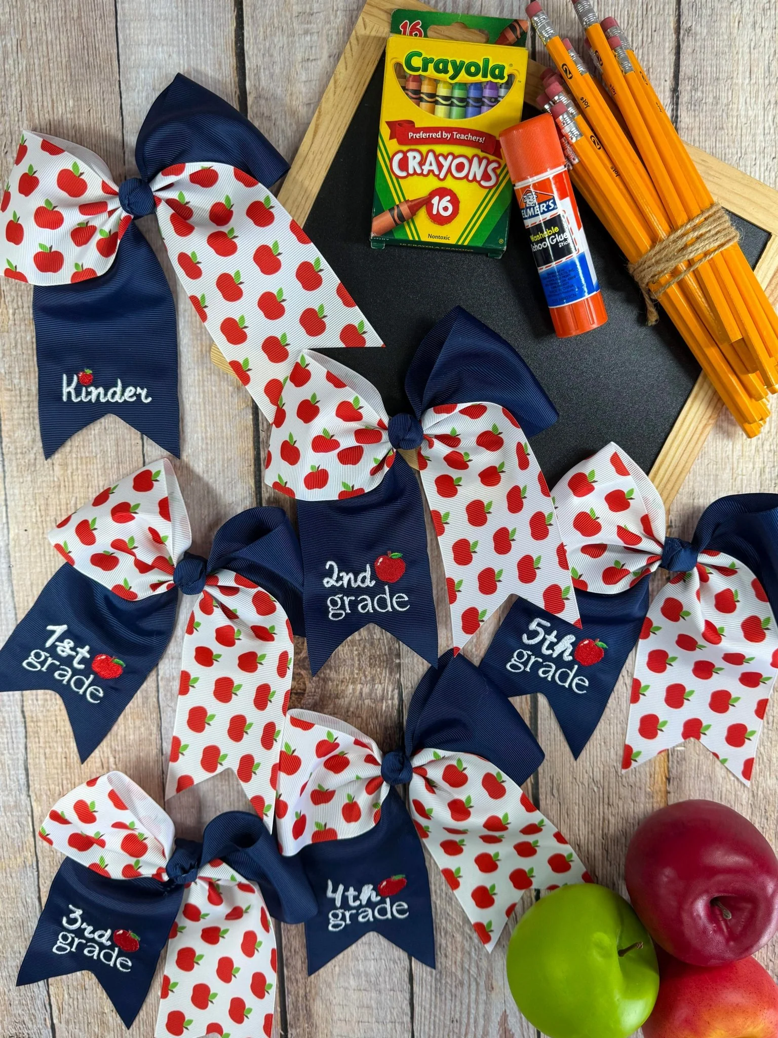 School Grade Embroidered Cheer Bow - Image 2