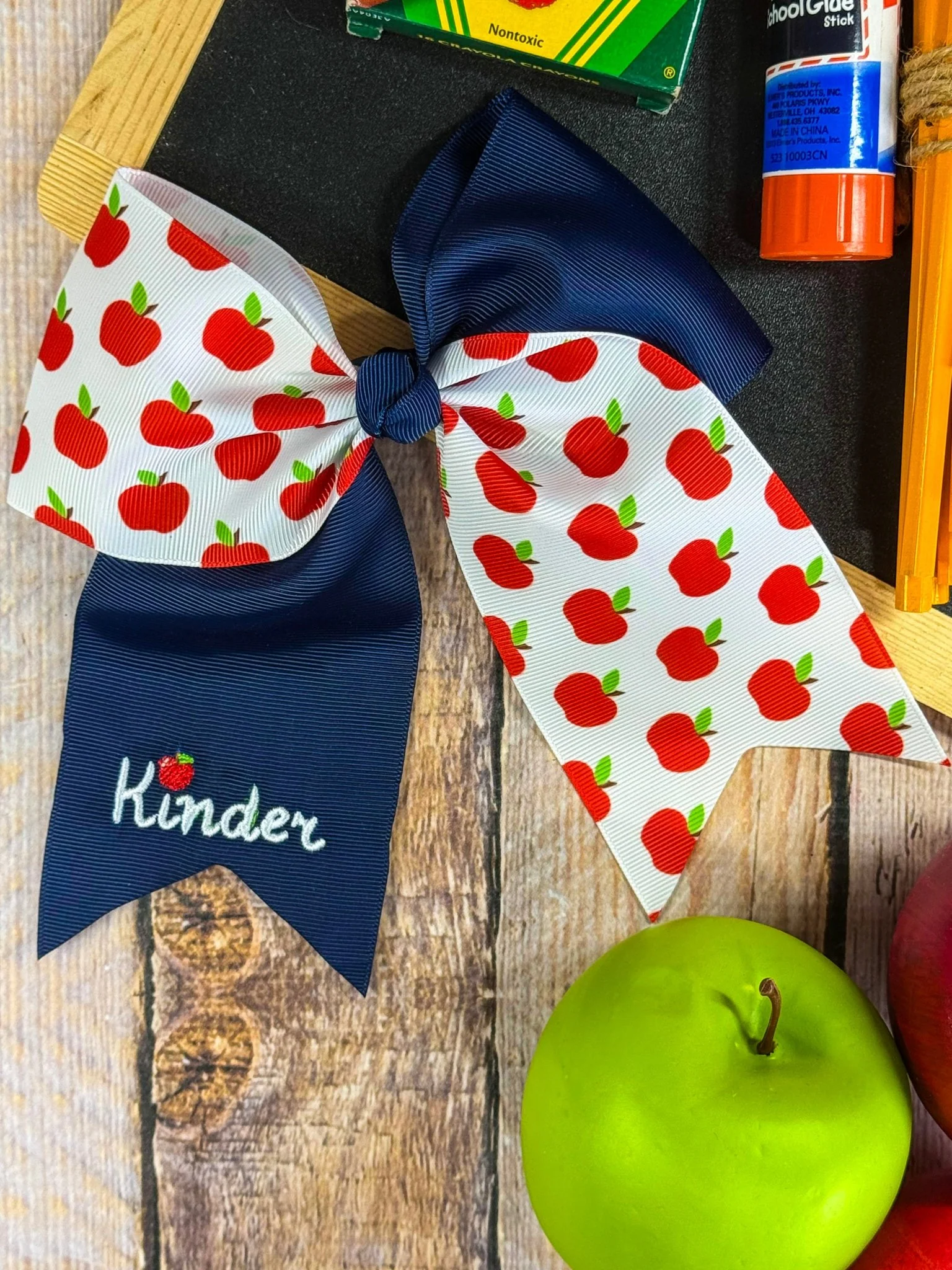 School Grade Embroidered Cheer Bow - Image 6