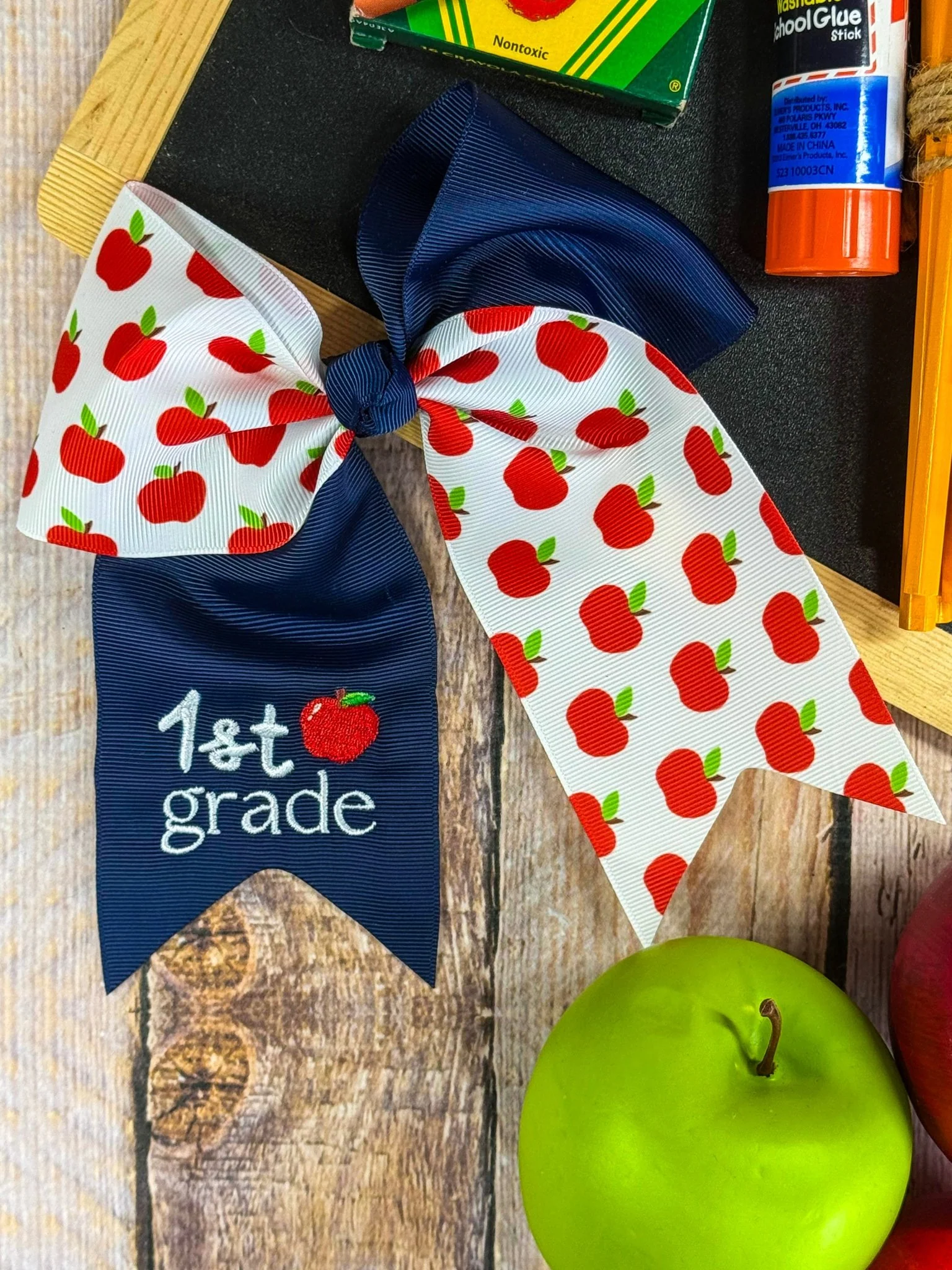School Grade Embroidered Cheer Bow - Image 7