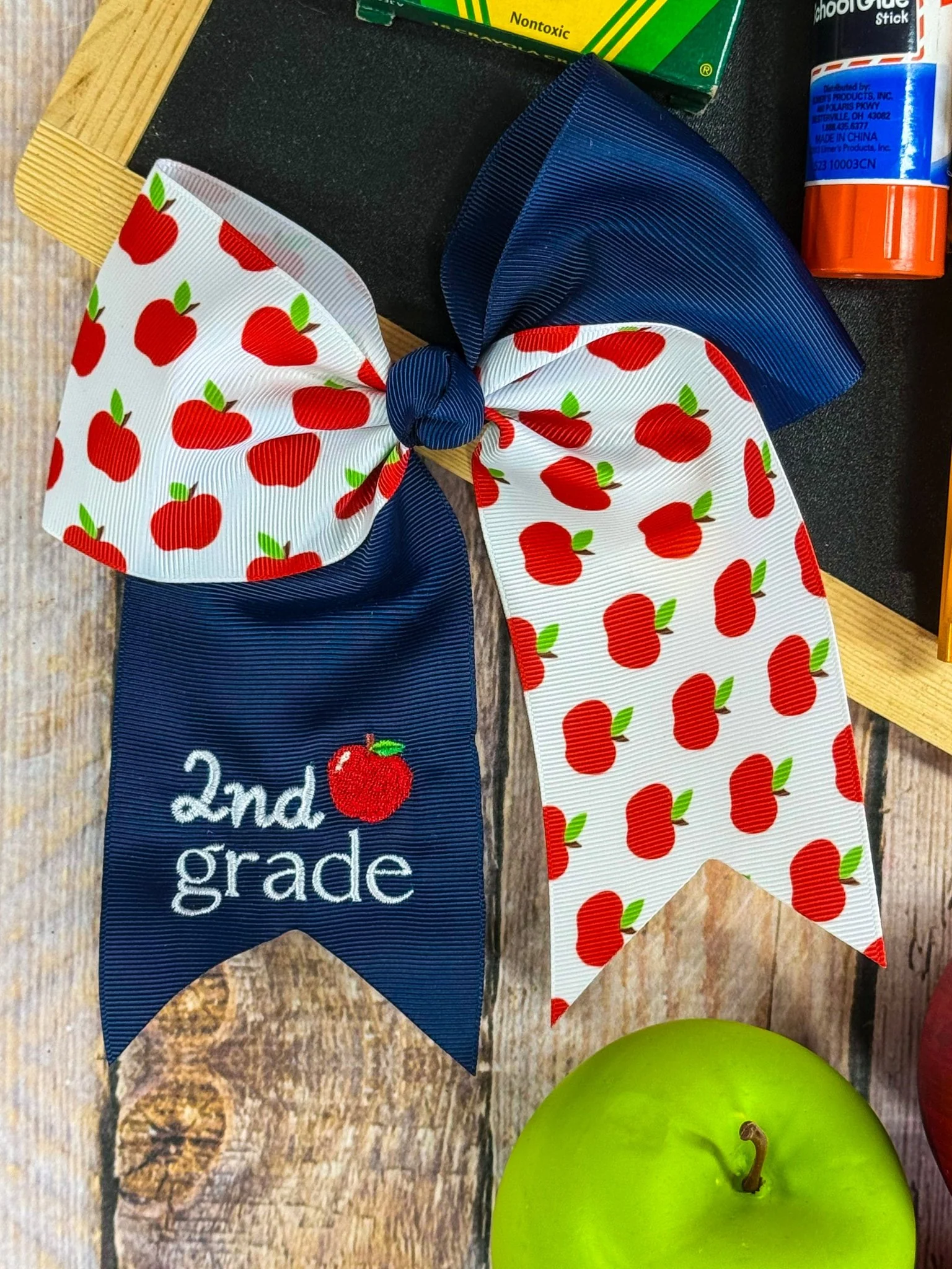 School Grade Embroidered Cheer Bow - Image 8