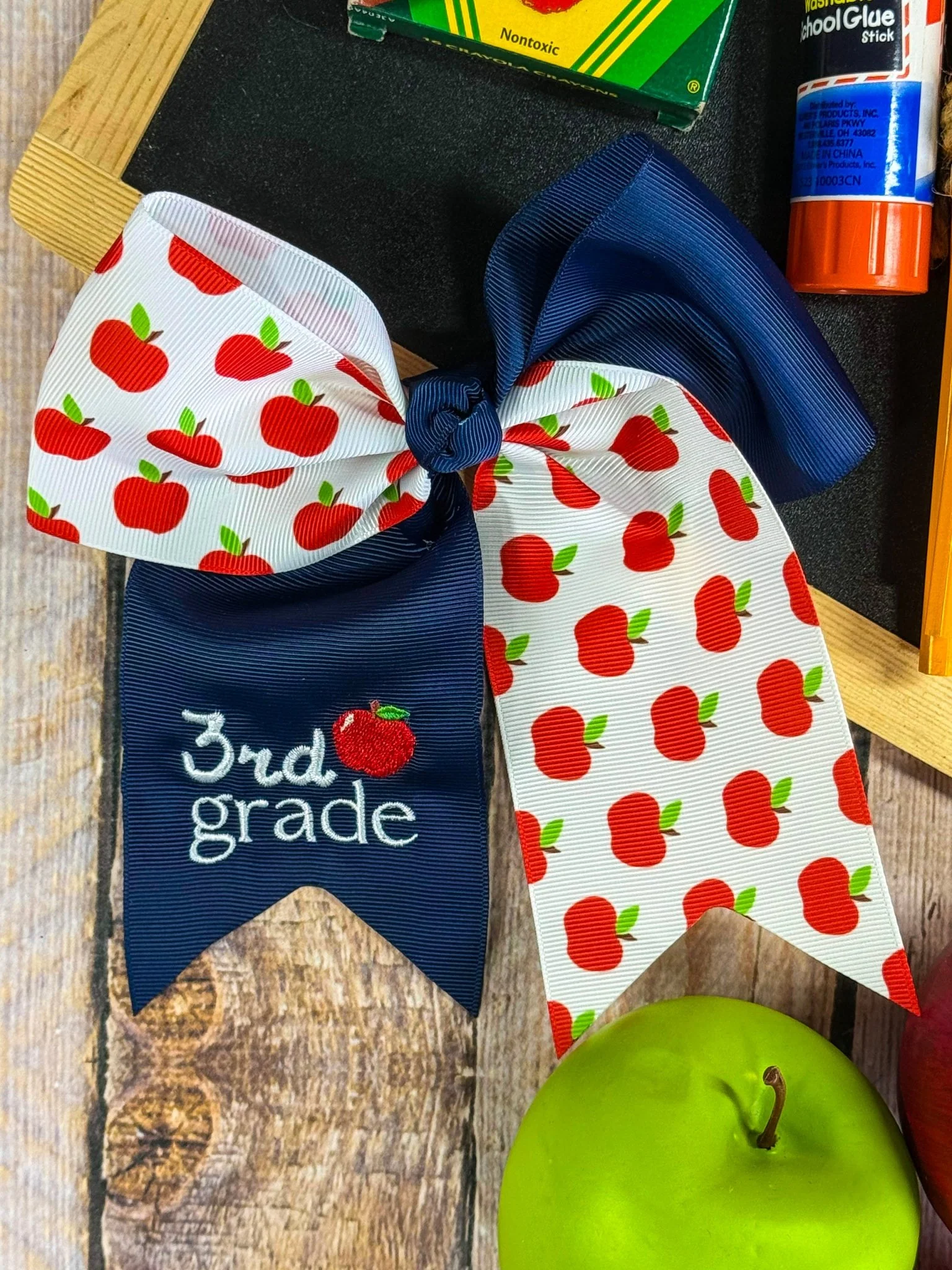 School Grade Embroidered Cheer Bow - Image 9
