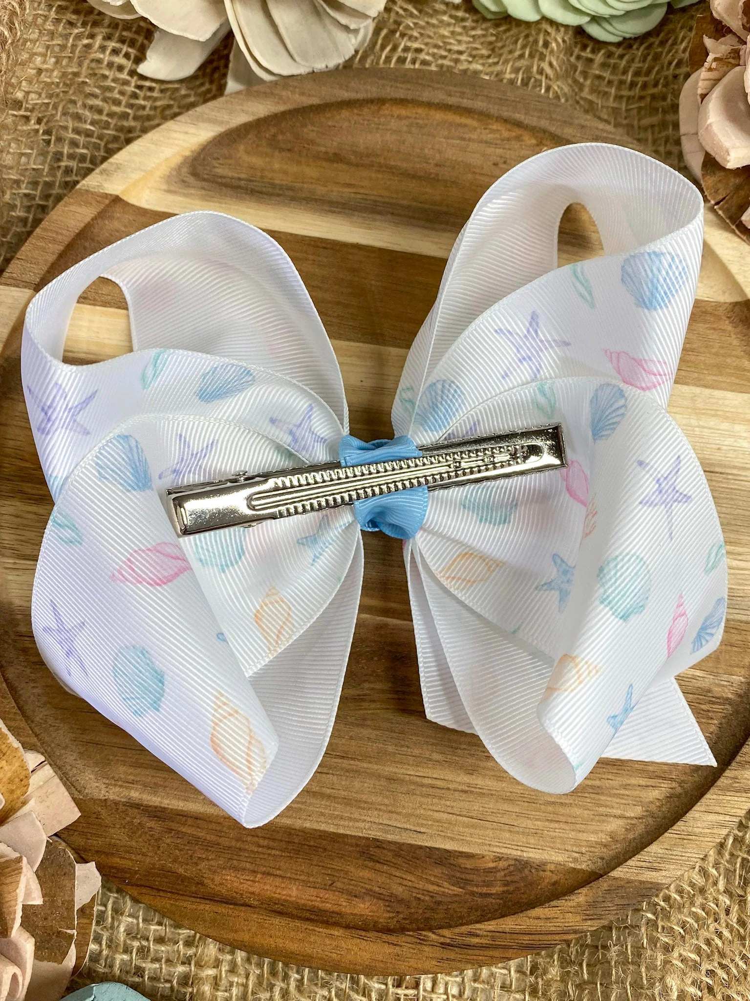 Seashell Summer Hair Bow | Clip or Headband - Image 2